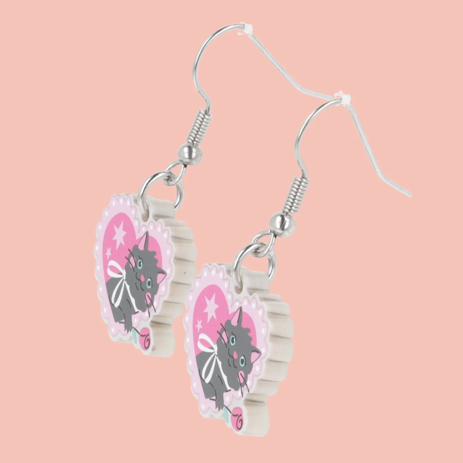 I Give You This Rose Cat Earrings - Image 3