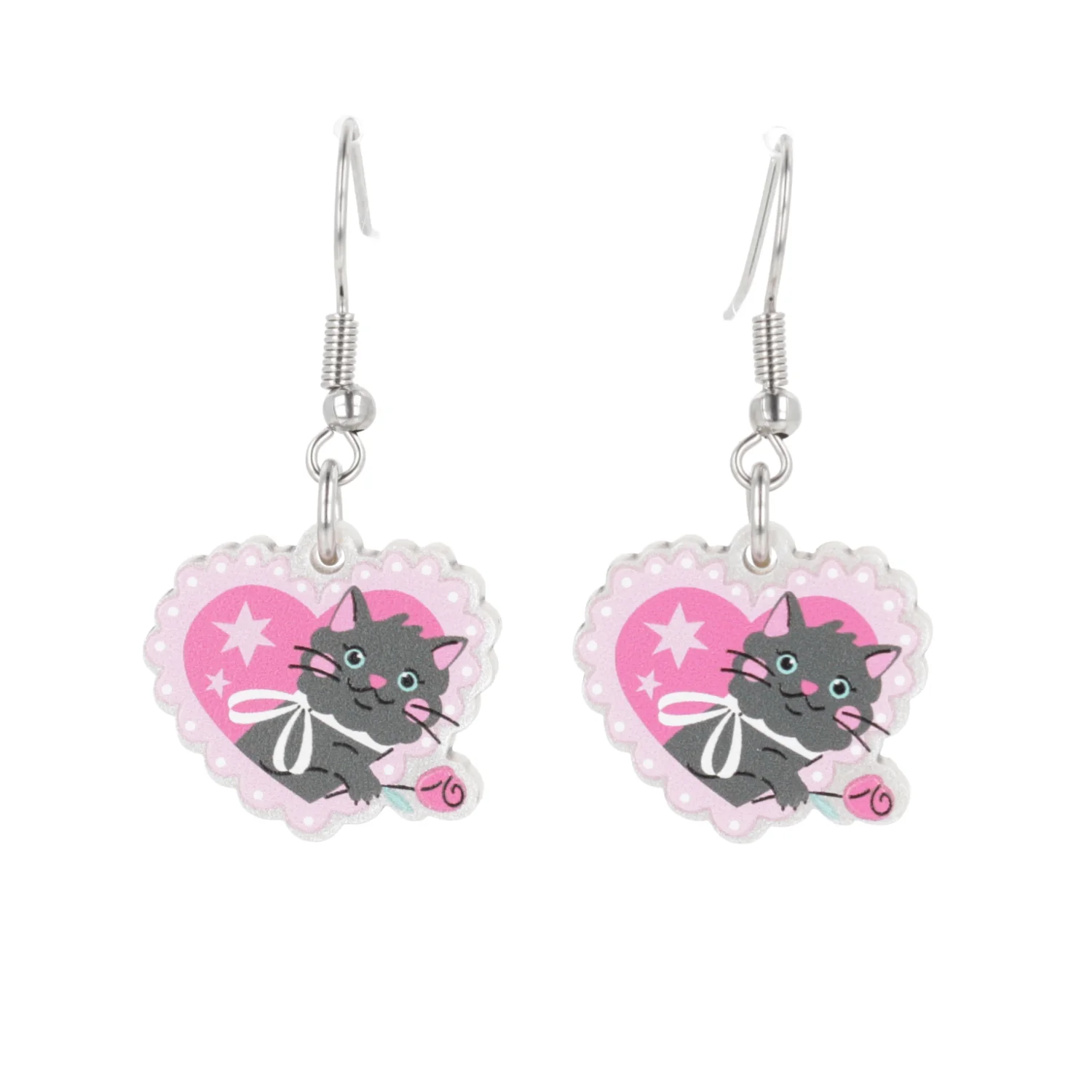 I Give You This Rose Cat Earrings - Image 5