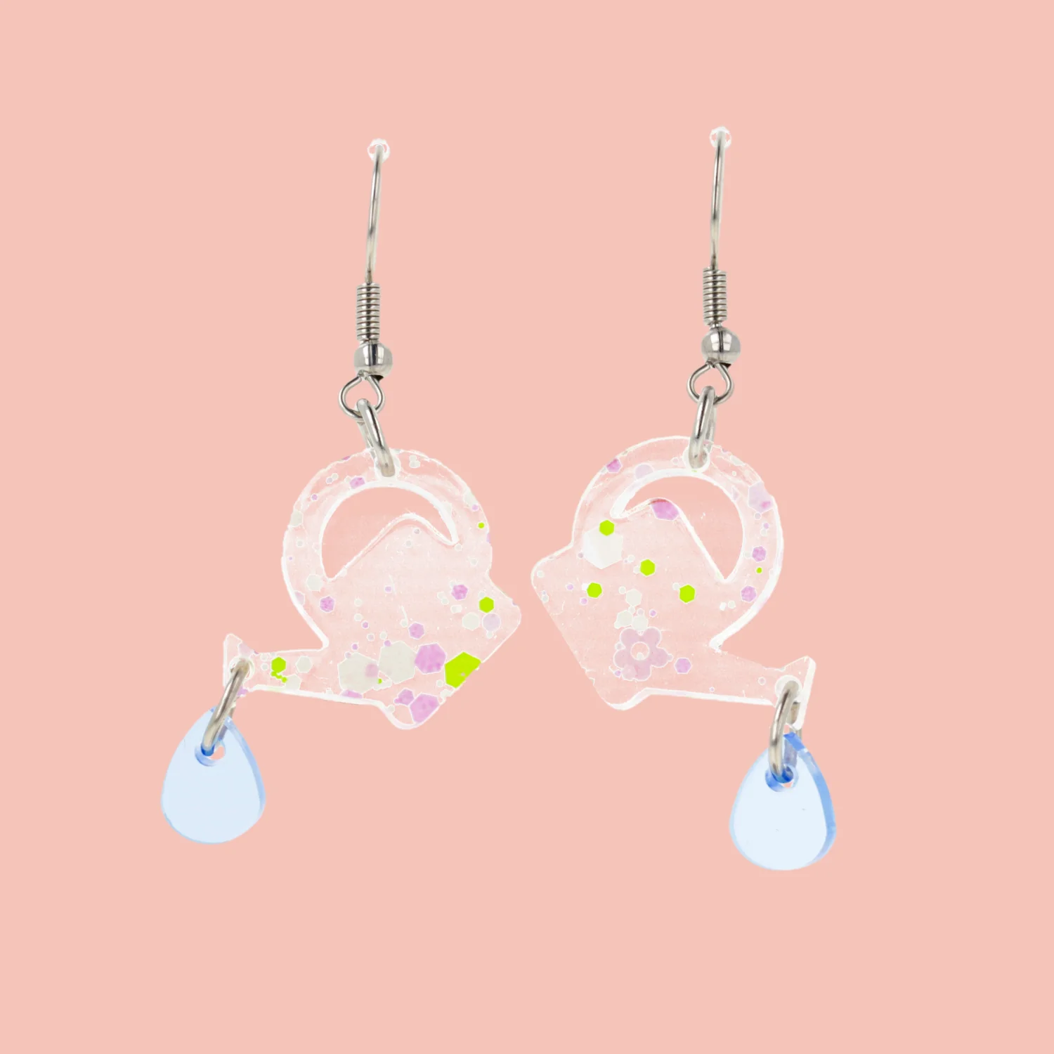 I Wet My Plants! Confetti Watering Can Earrings - Image 2