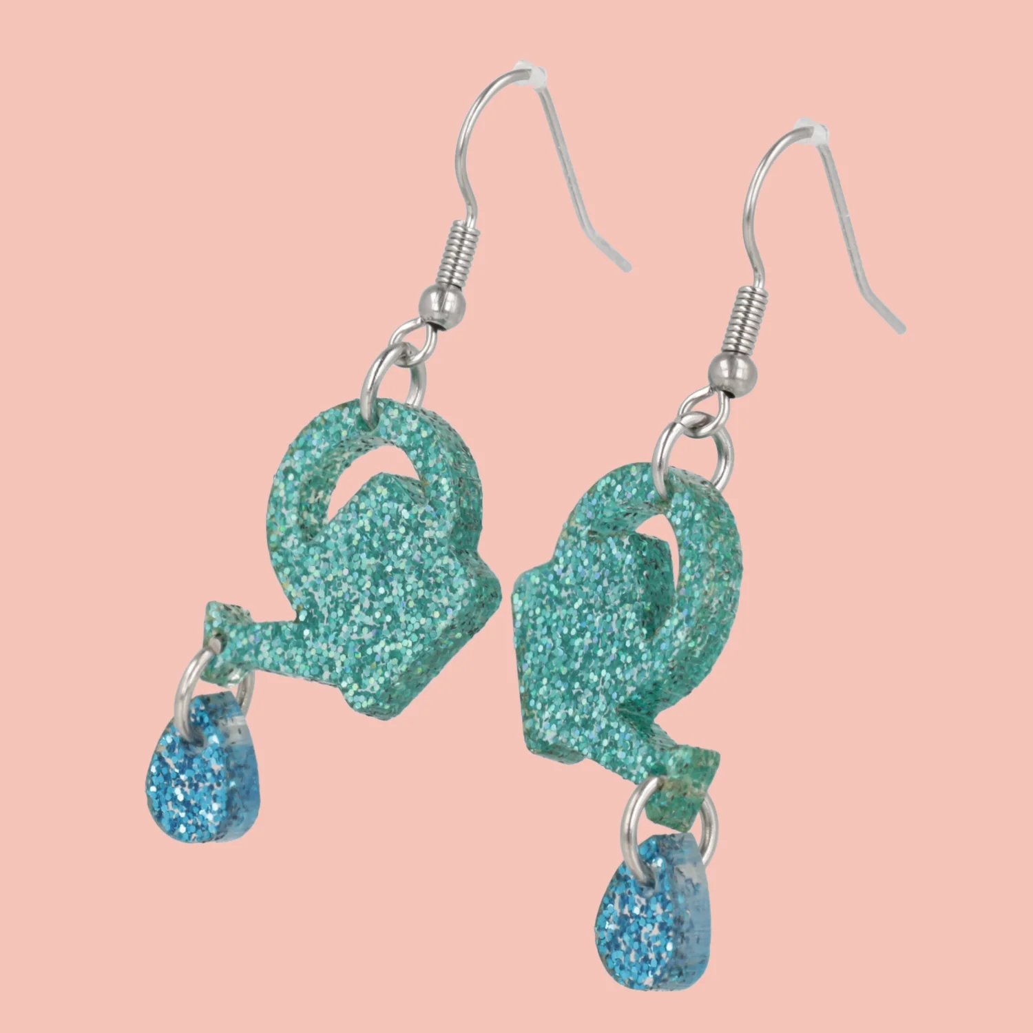 I Wet My Plants! Glitter Watering Can Earrings - Image 3