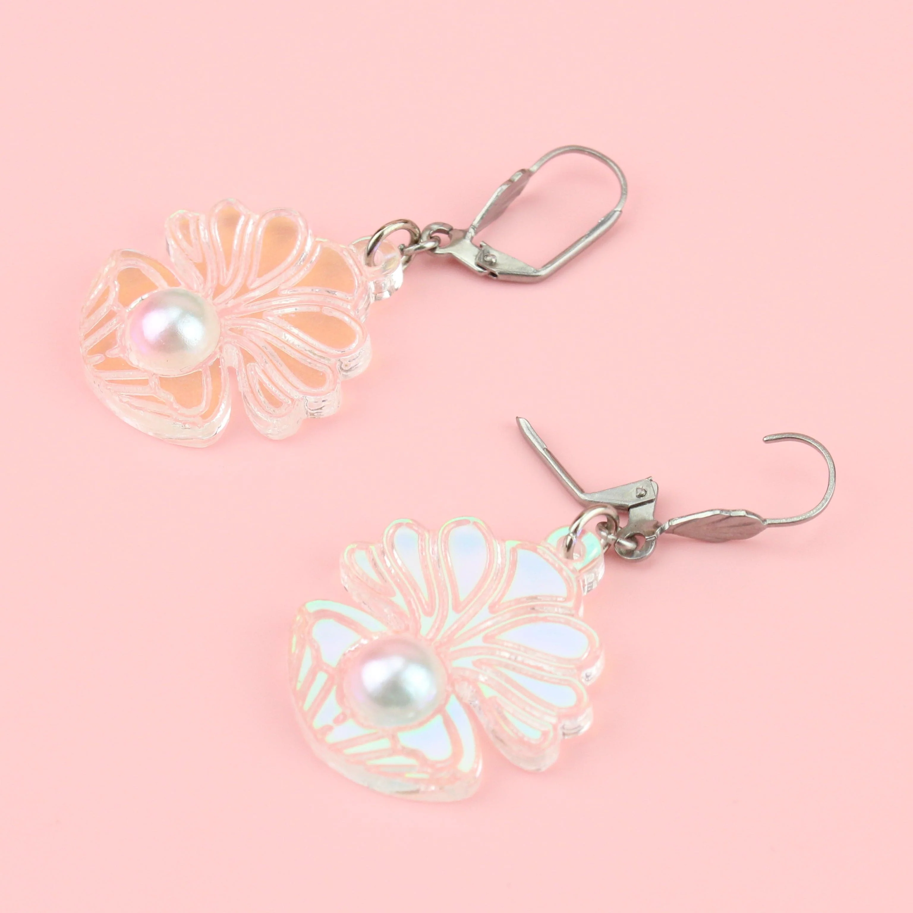 Iridescent Clam Shell Earrings - Image 12