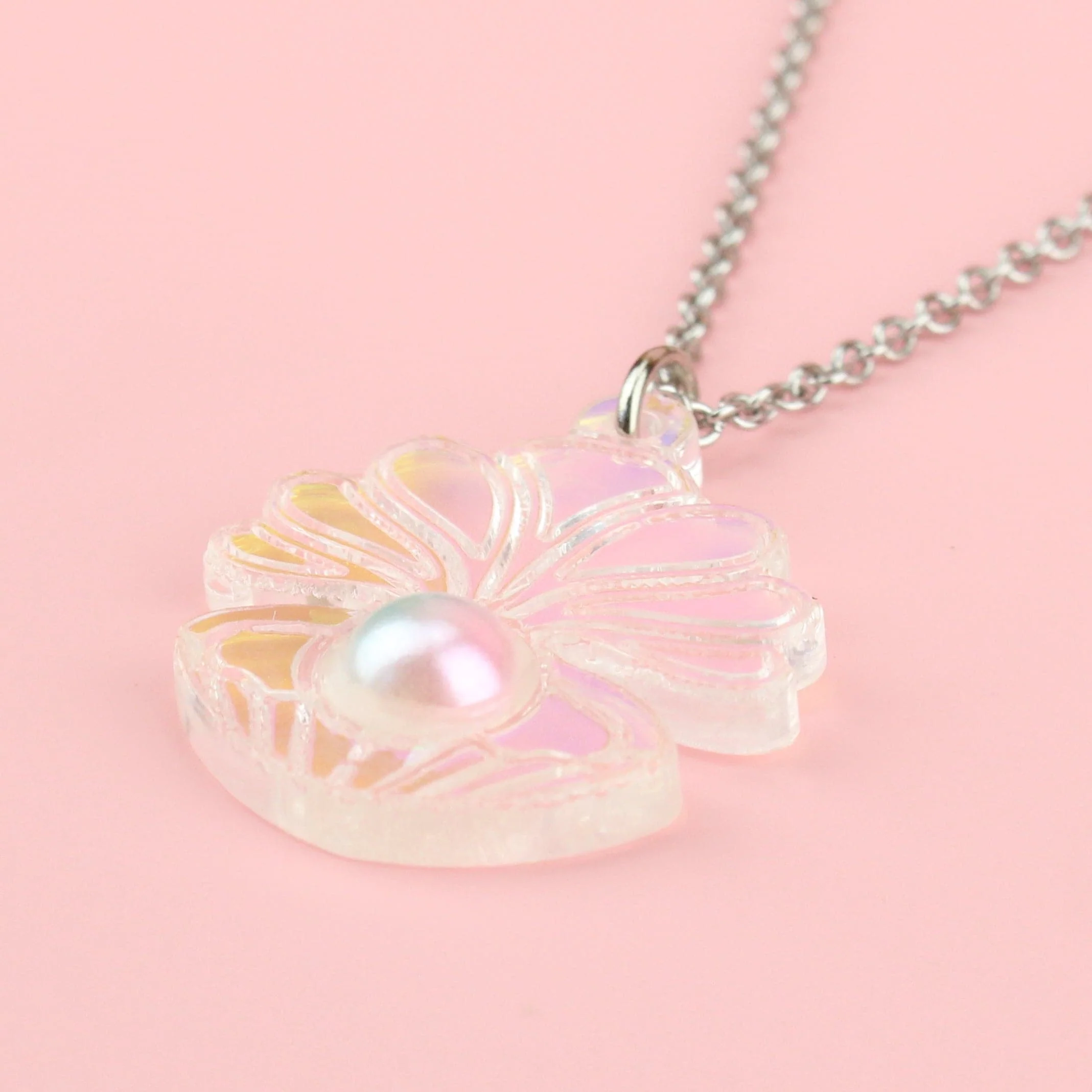 Iridescent Clam Shell Pendant Necklace - Image 8