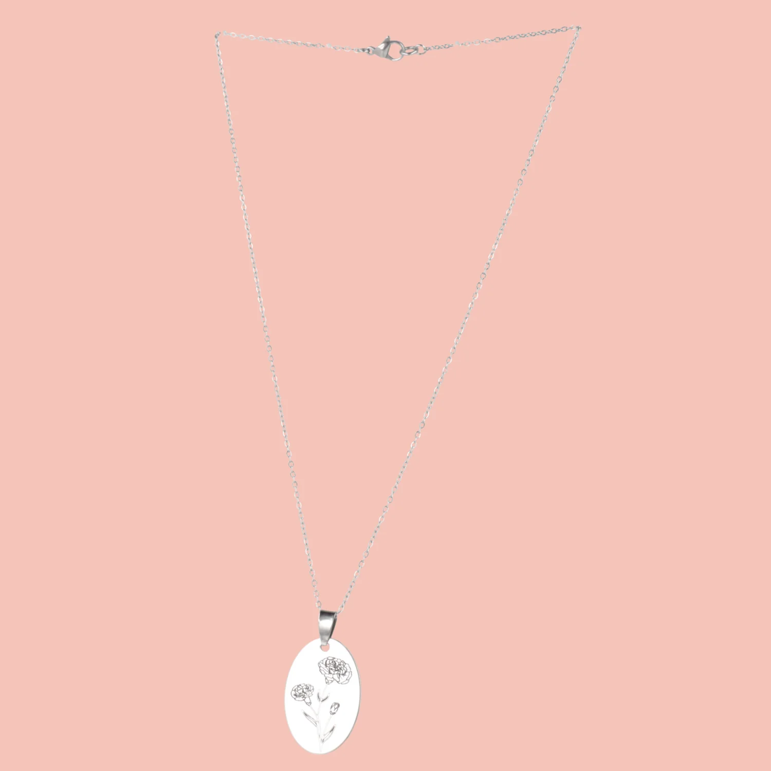January Birth Flower Necklace - Carnation - Image 3