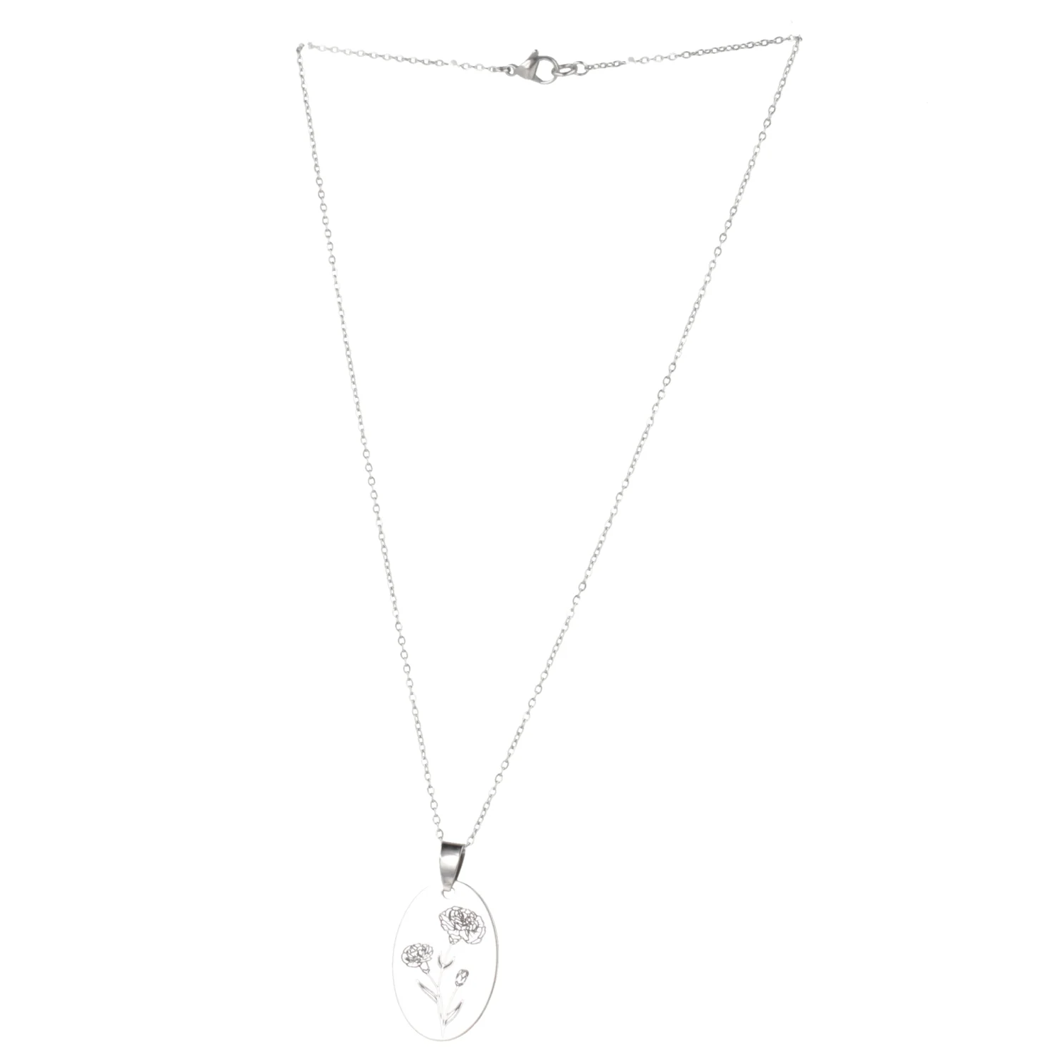 January Birth Flower Necklace - Carnation - Image 6
