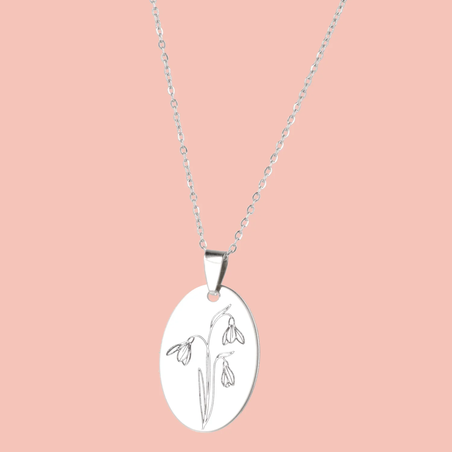 January Birth Flower Necklace - Snowdrop