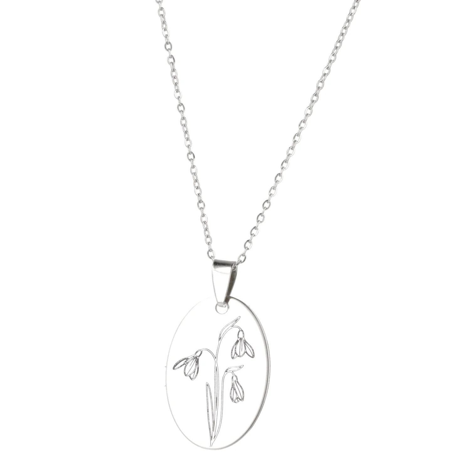 January Birth Flower Necklace - Snowdrop - Image 5