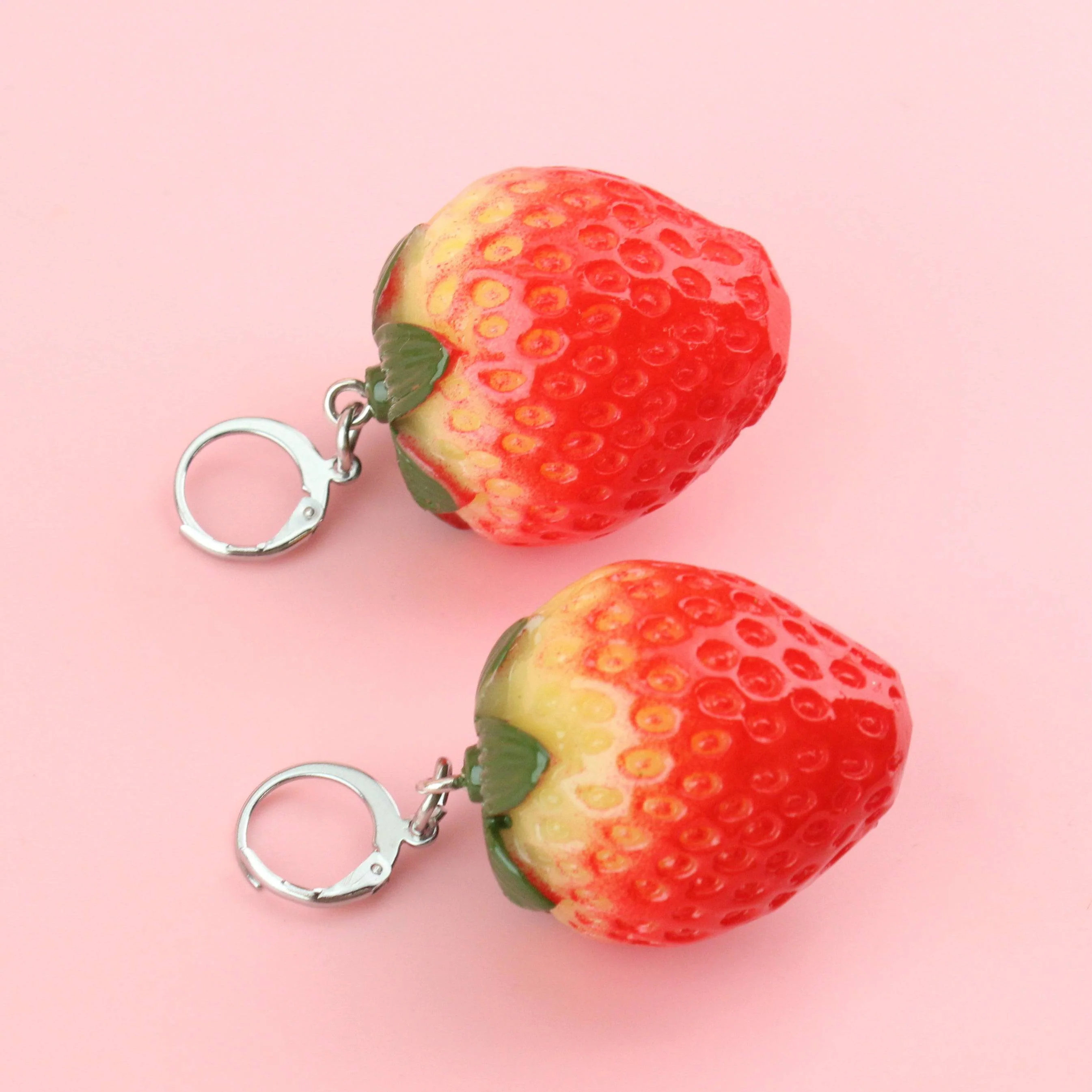 Jerry The Berry Strawberry Huggie Hoop Earrings - Image 4