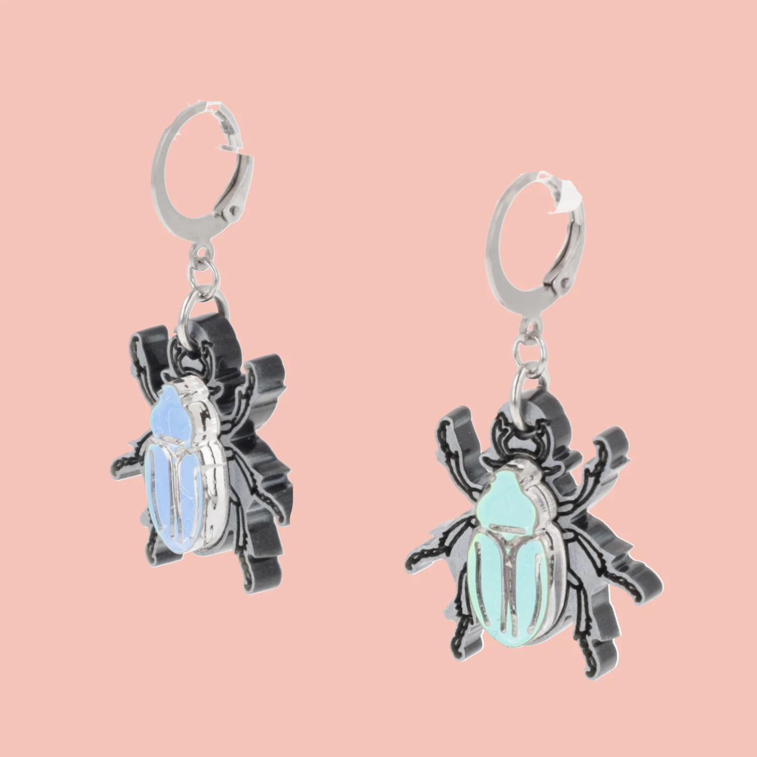 Jewel Summer Beetle Huggie Hoop Earrings - Image 3