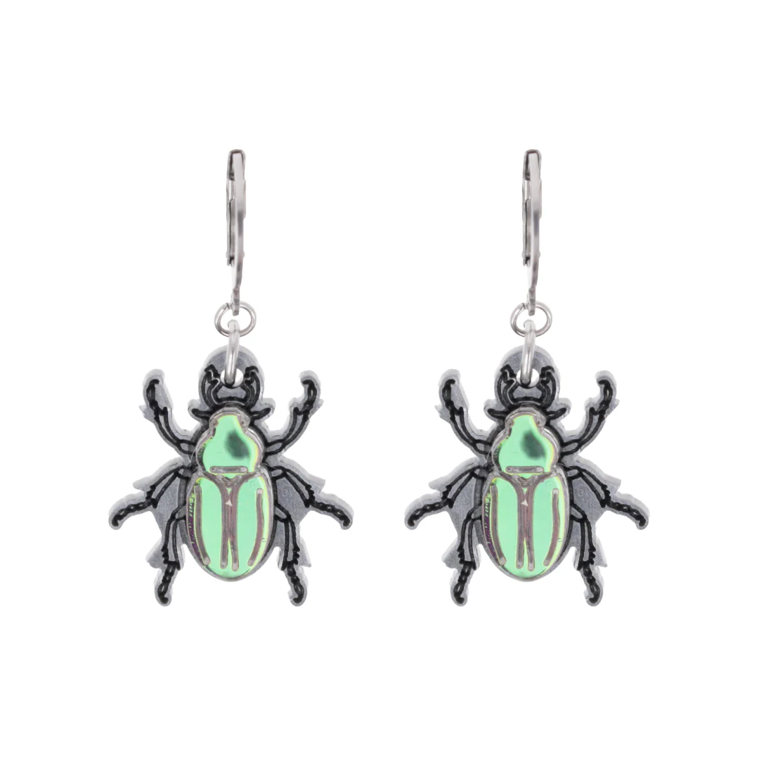 Jewel Summer Beetle Huggie Hoop Earrings - Image 5