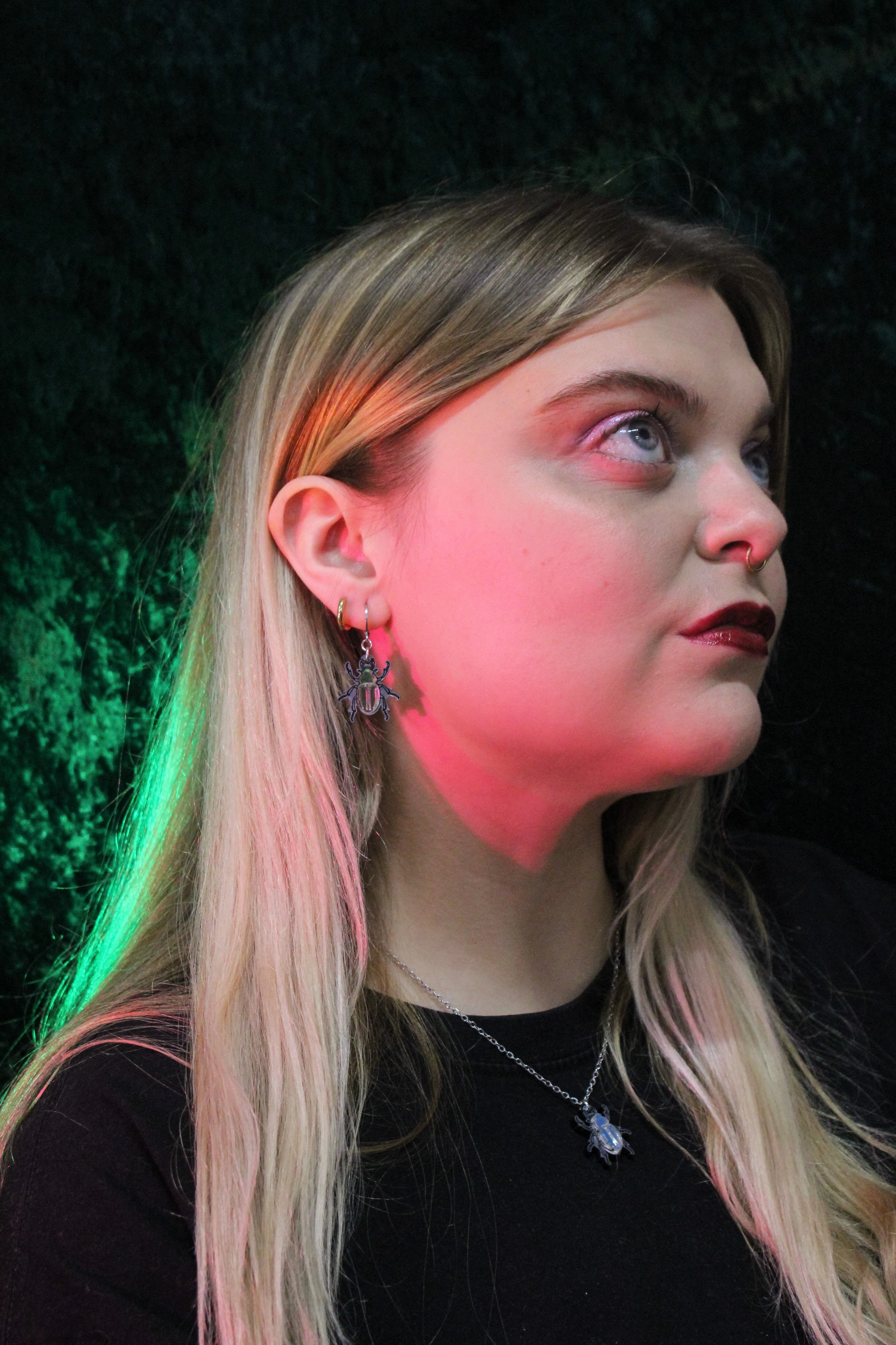Jewel Summer Beetle Huggie Hoop Earrings - Image 6