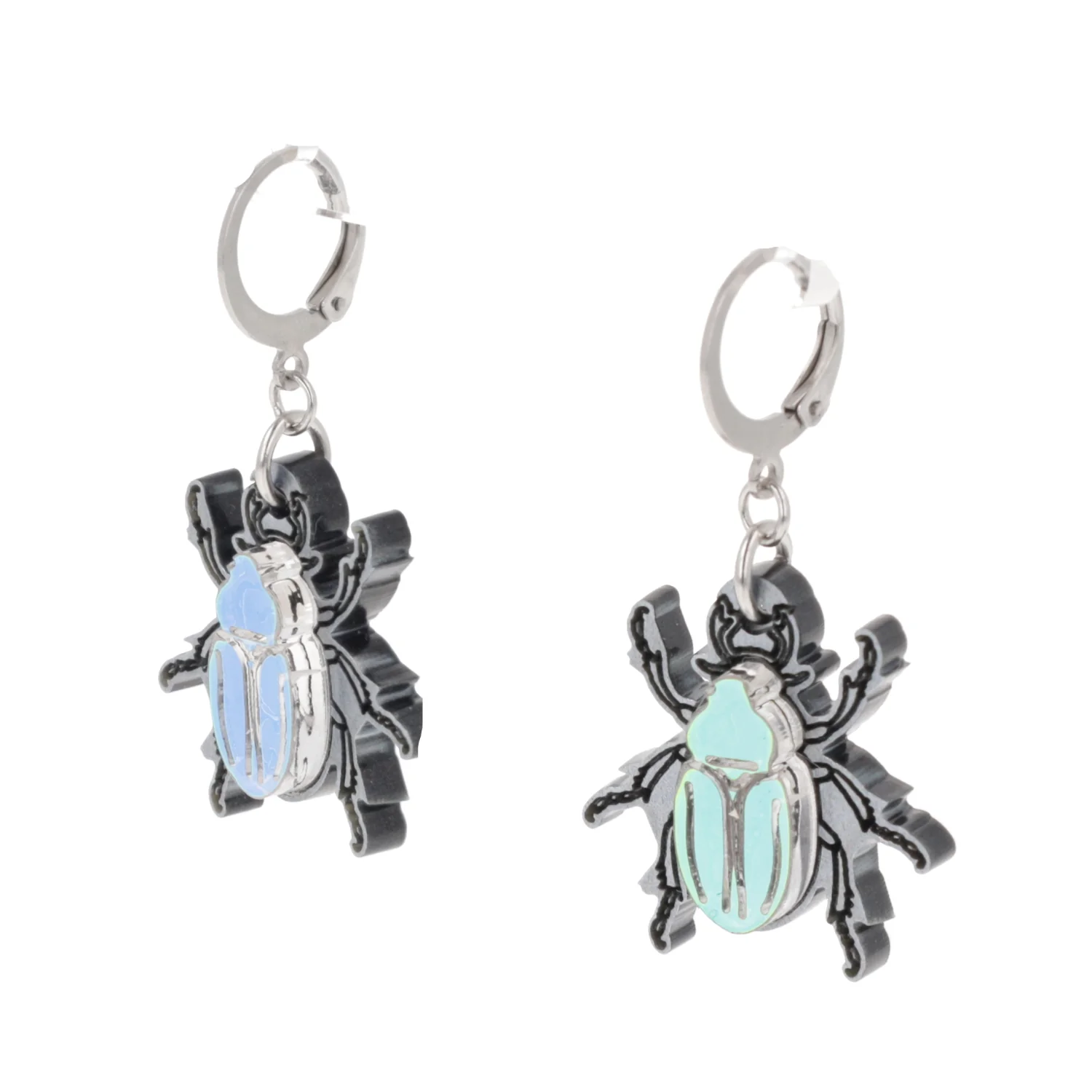 Jewel Summer Beetle Huggie Hoop Earrings - Image 7