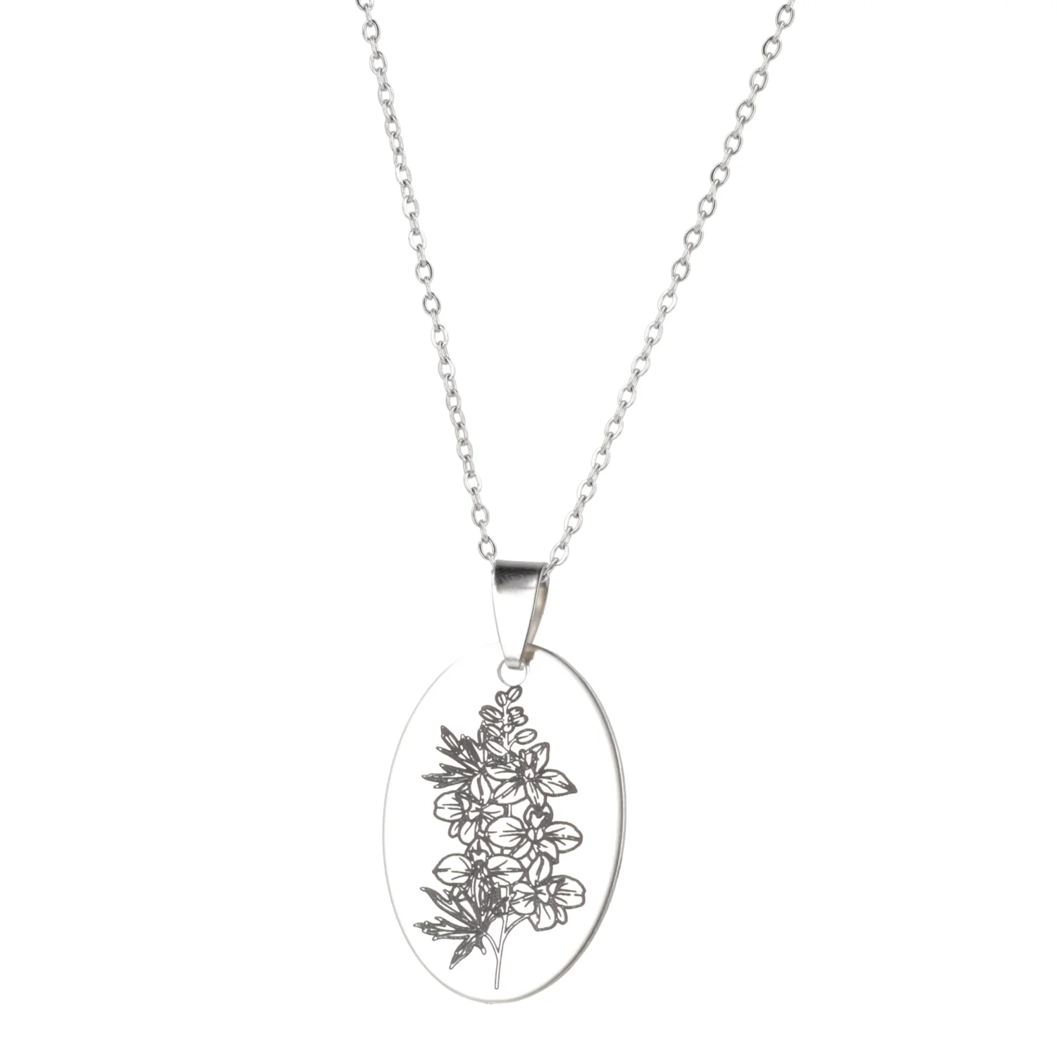 July Birth Flower Necklace - Larkspur - Image 5