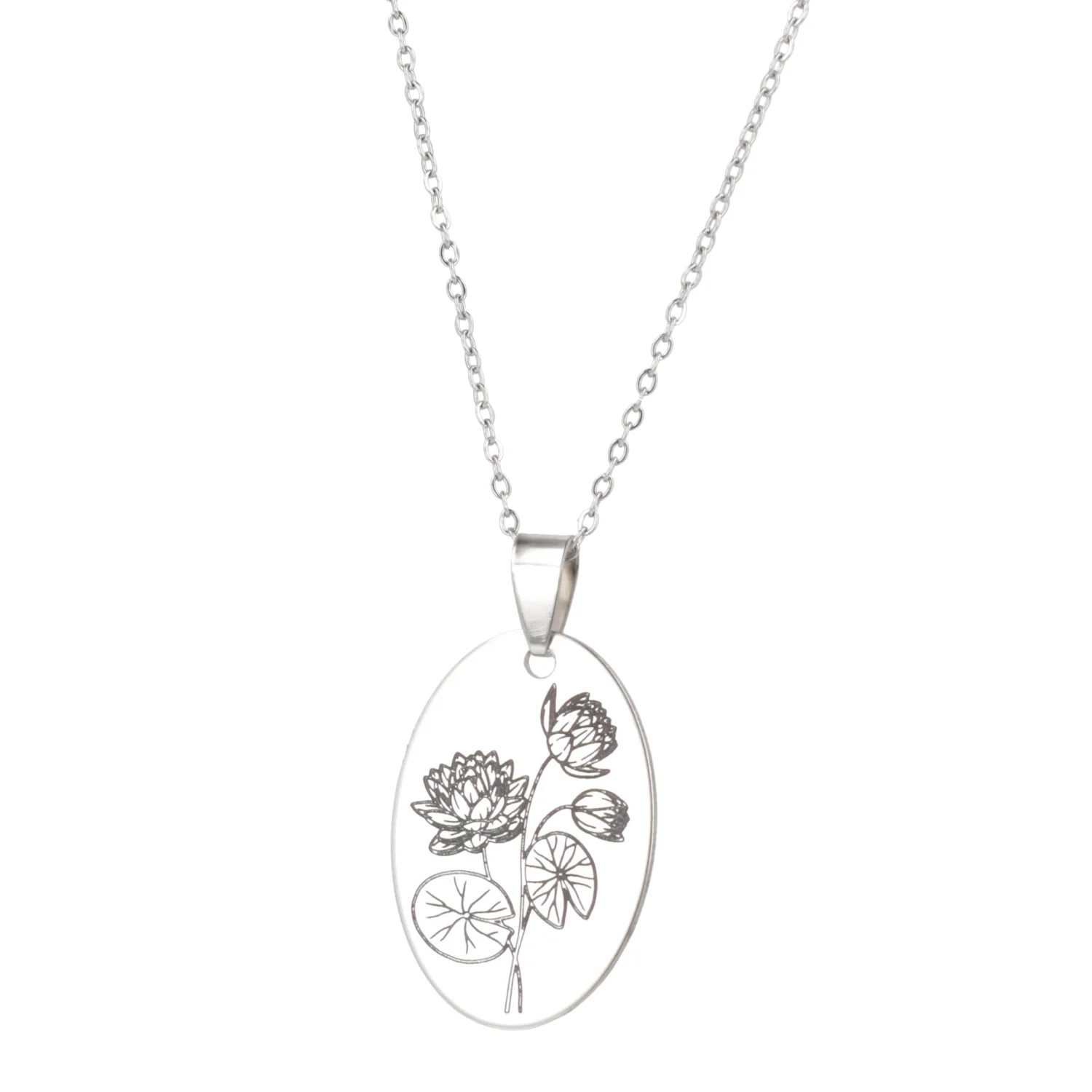 July Birth Flower Necklace - Water Lily - Image 5
