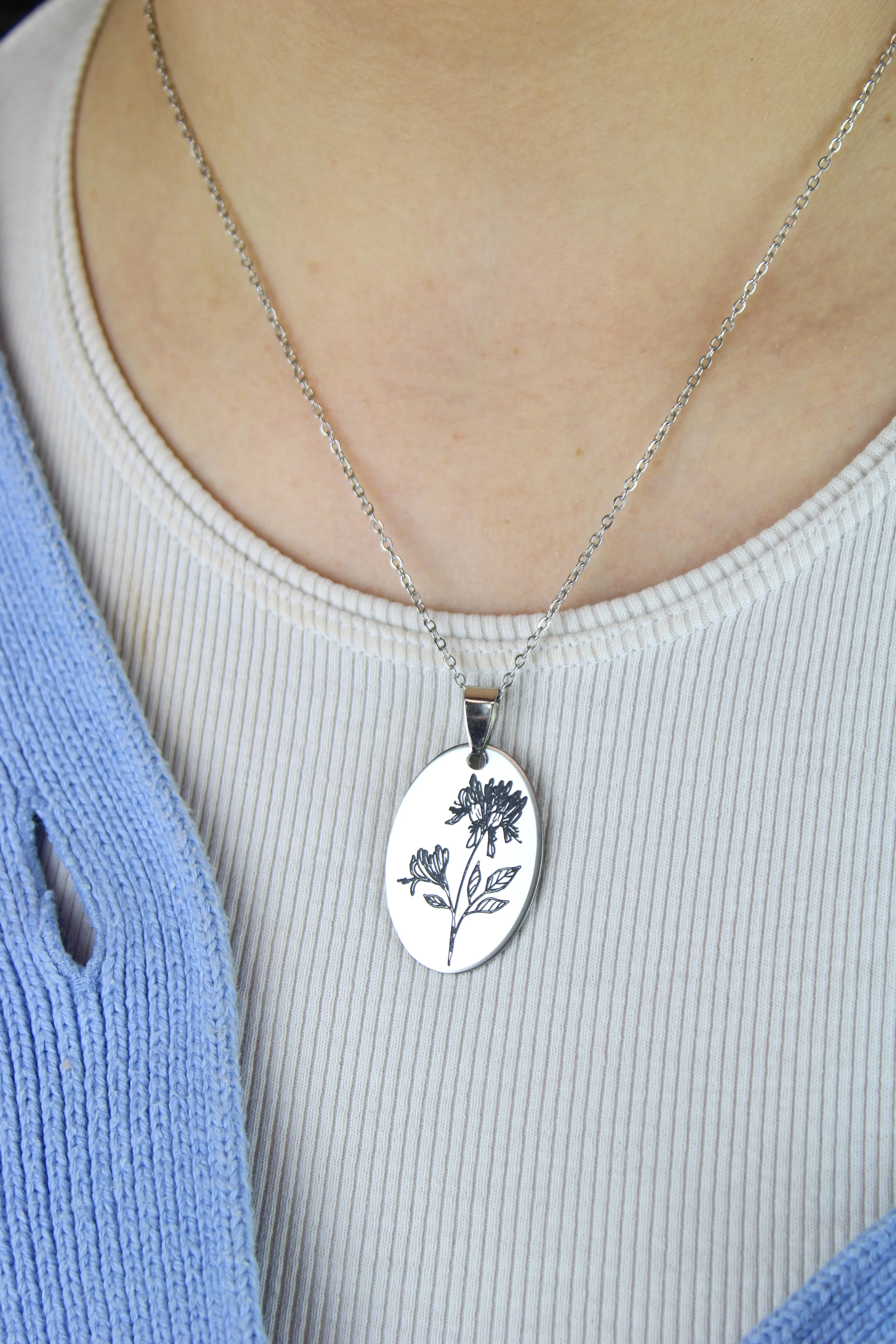 June Birth Flower Necklace - Honeysuckle - Image 2