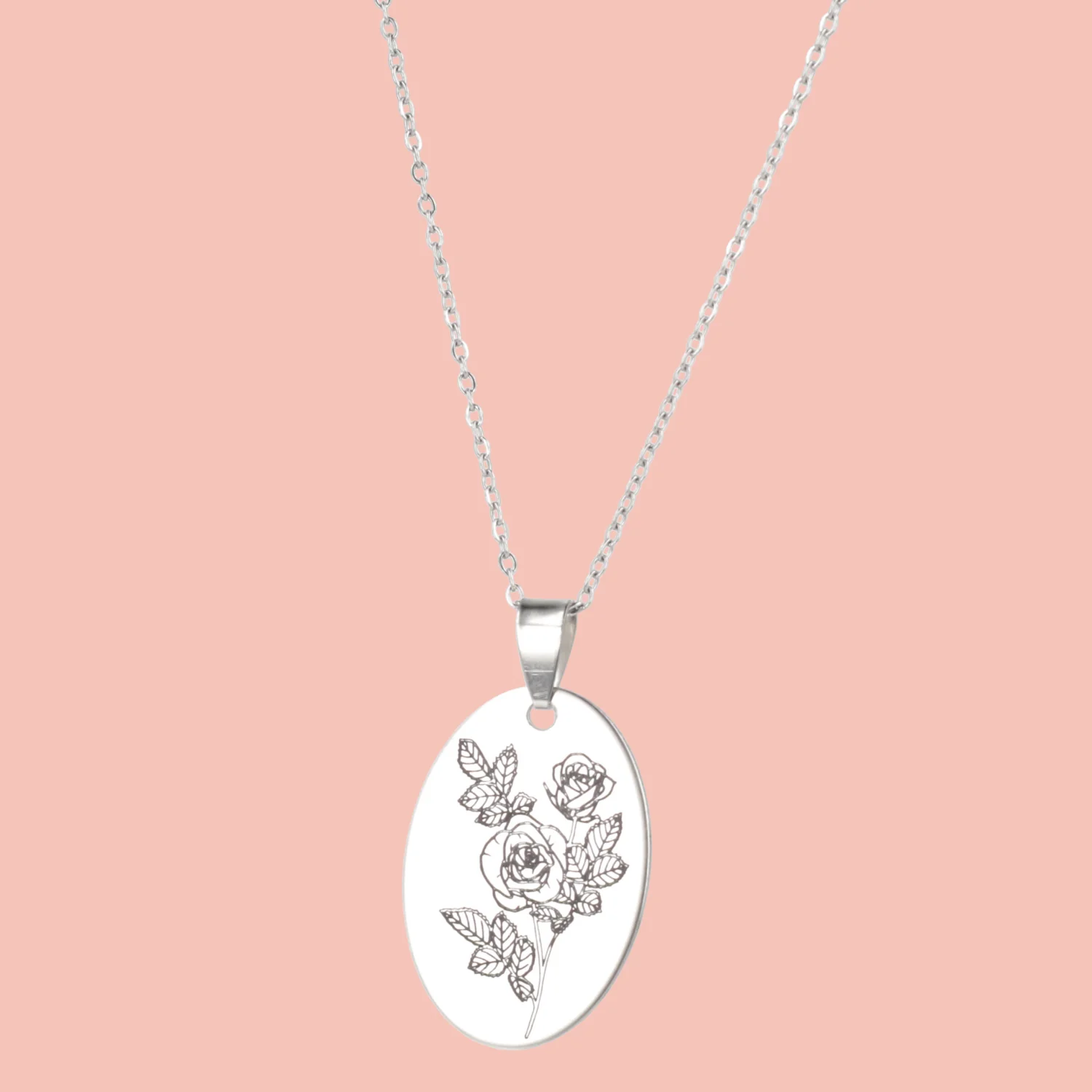 June Birth Flower Necklace - Rose