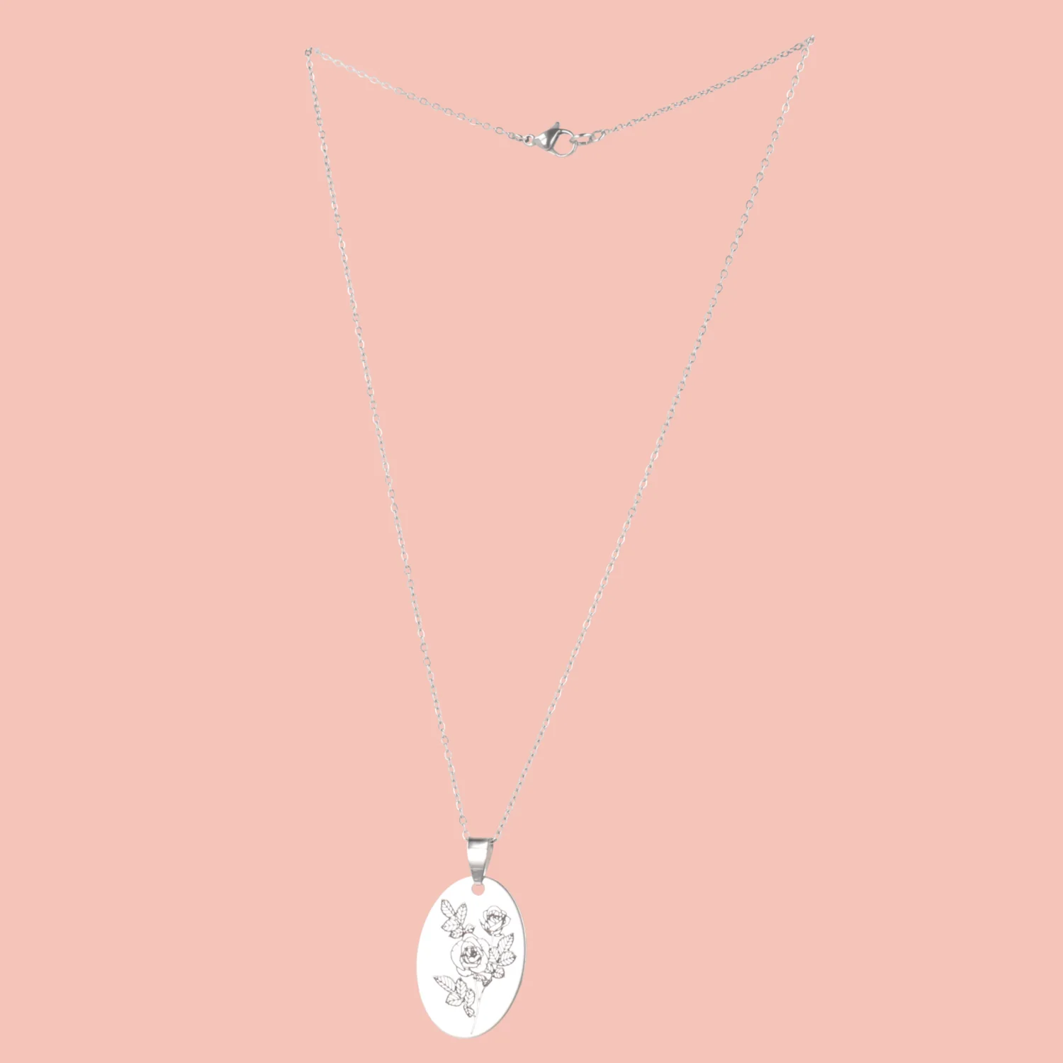 June Birth Flower Necklace - Rose - Image 3