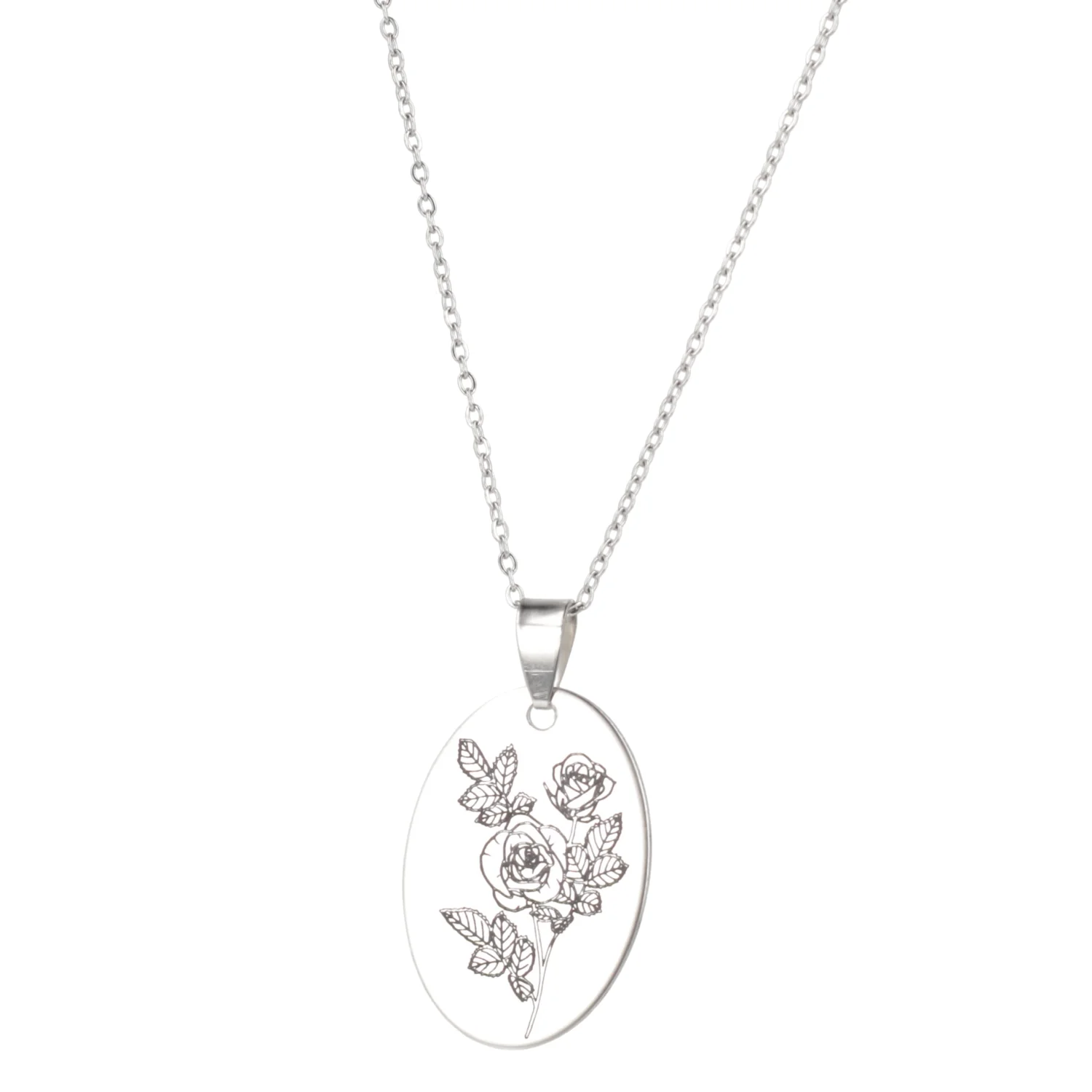 June Birth Flower Necklace - Rose - Image 4