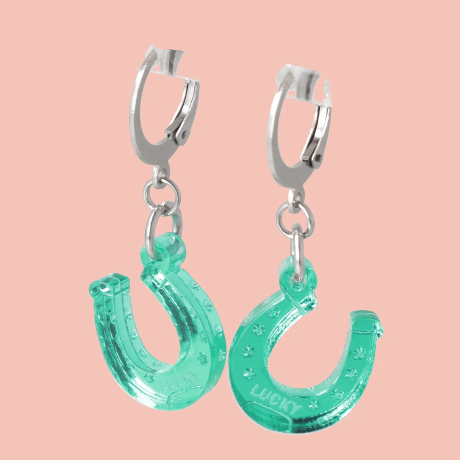 Just My Luck Huggie Hoop Earrings - Green - Image 3