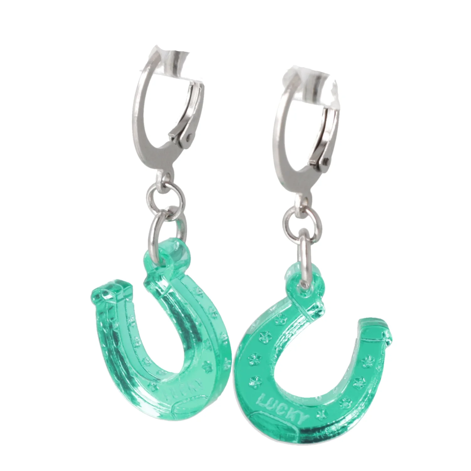 Just My Luck Huggie Hoop Earrings - Green - Image 7