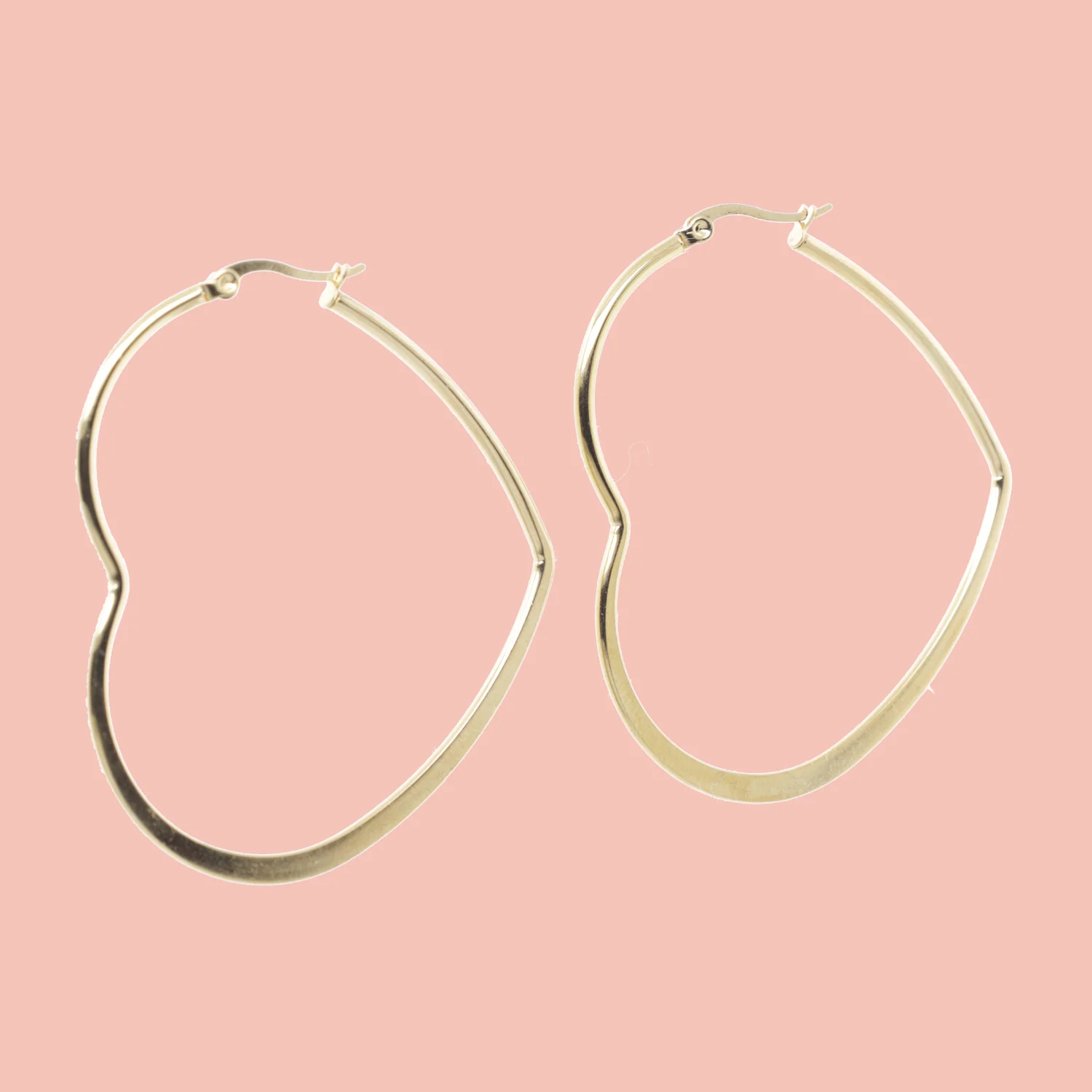 Large Heart Hoop Earrings (Gold Plated) - Image 3