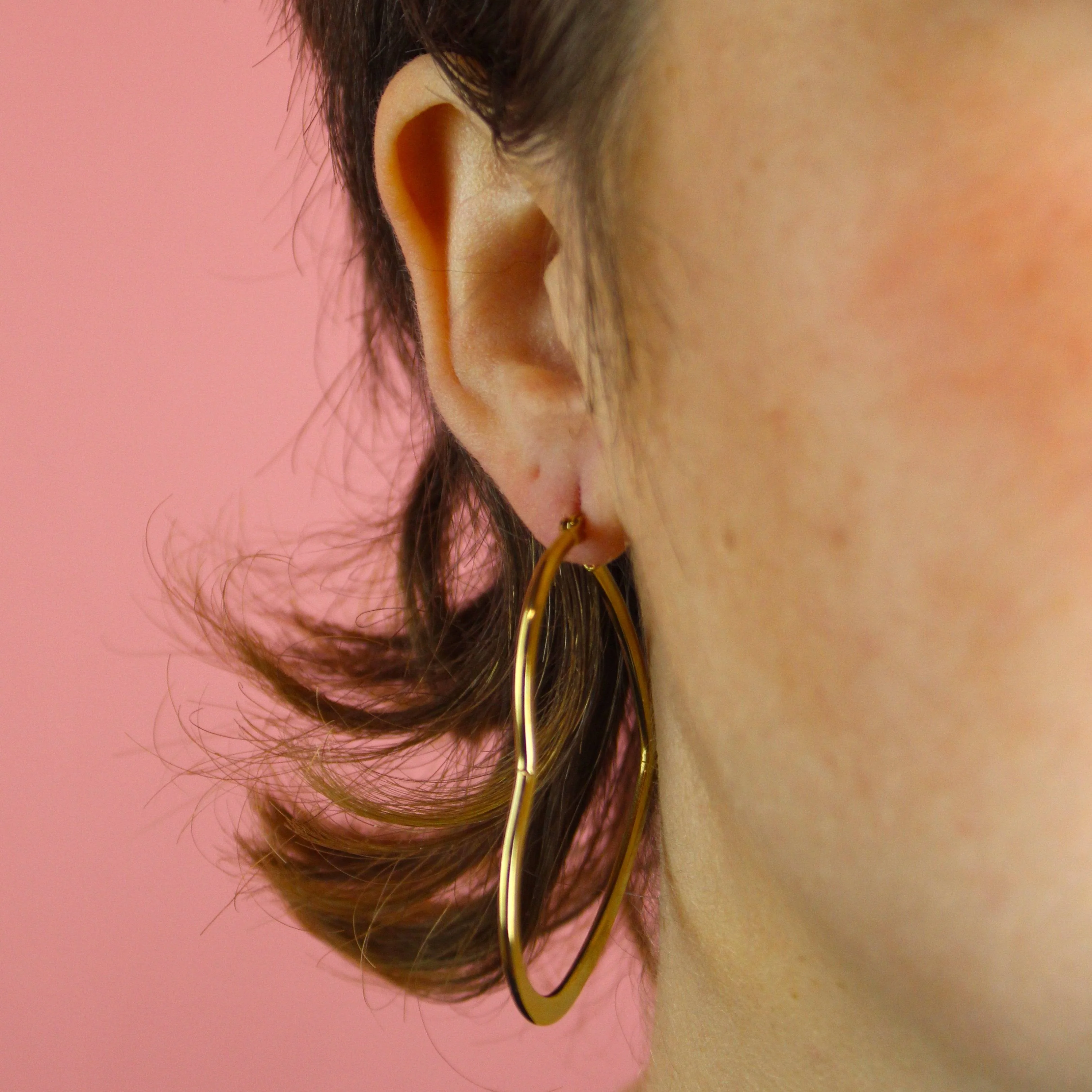 Large Heart Hoop Earrings (Gold Plated) - Image 4