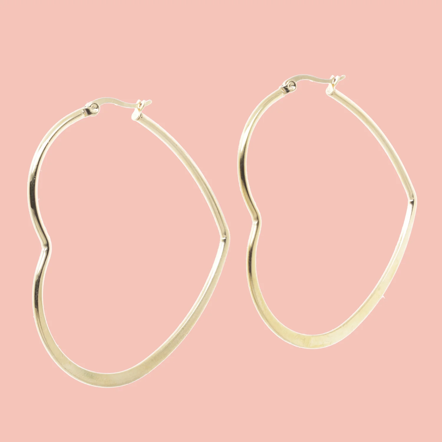 Large Heart Hoop Earrings (Gold Plated) - Image 5