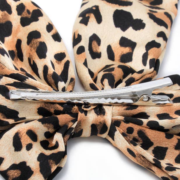 Large Leopard Print Bow Clip - Image 3