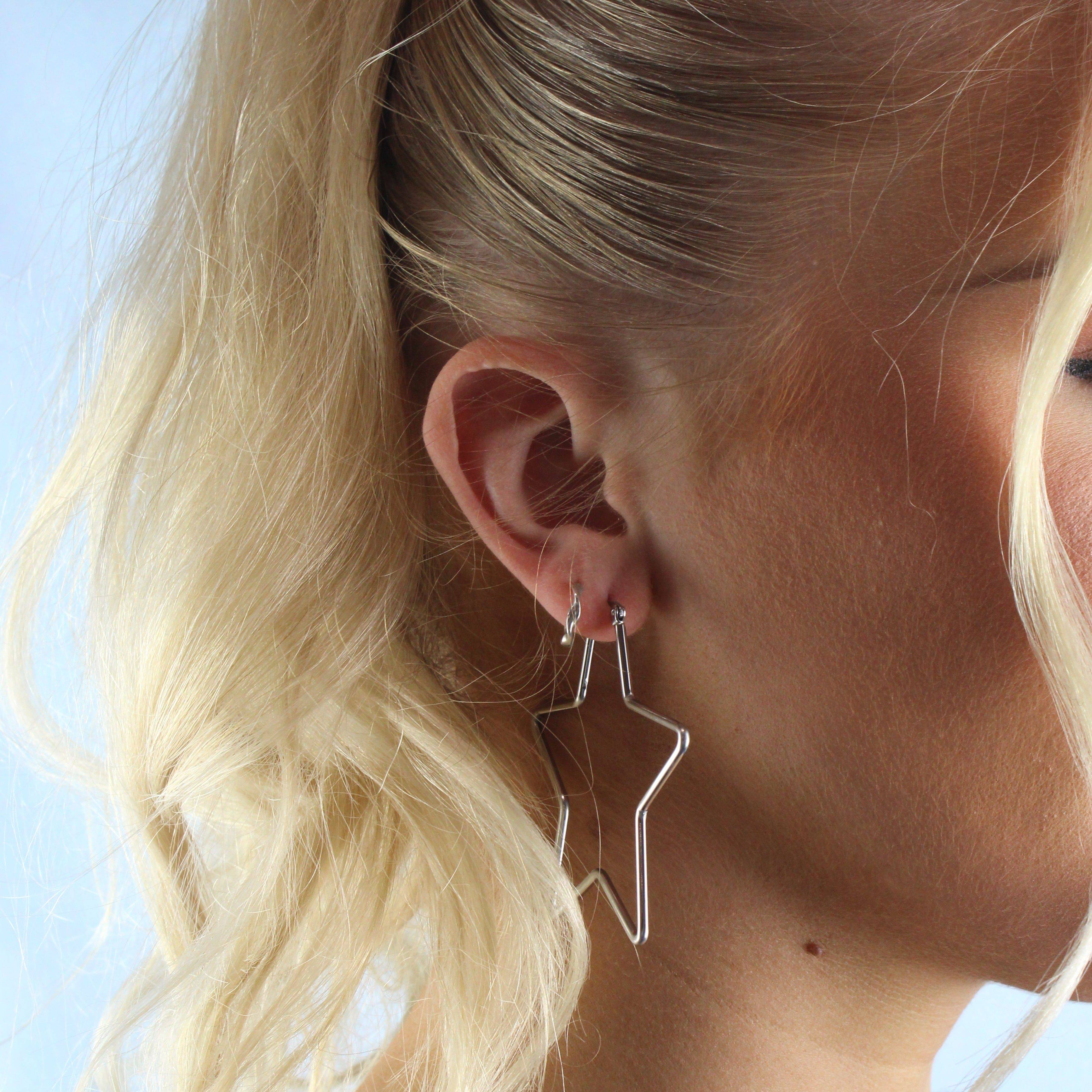 Large Super Star Hoop Earrings - Image 5