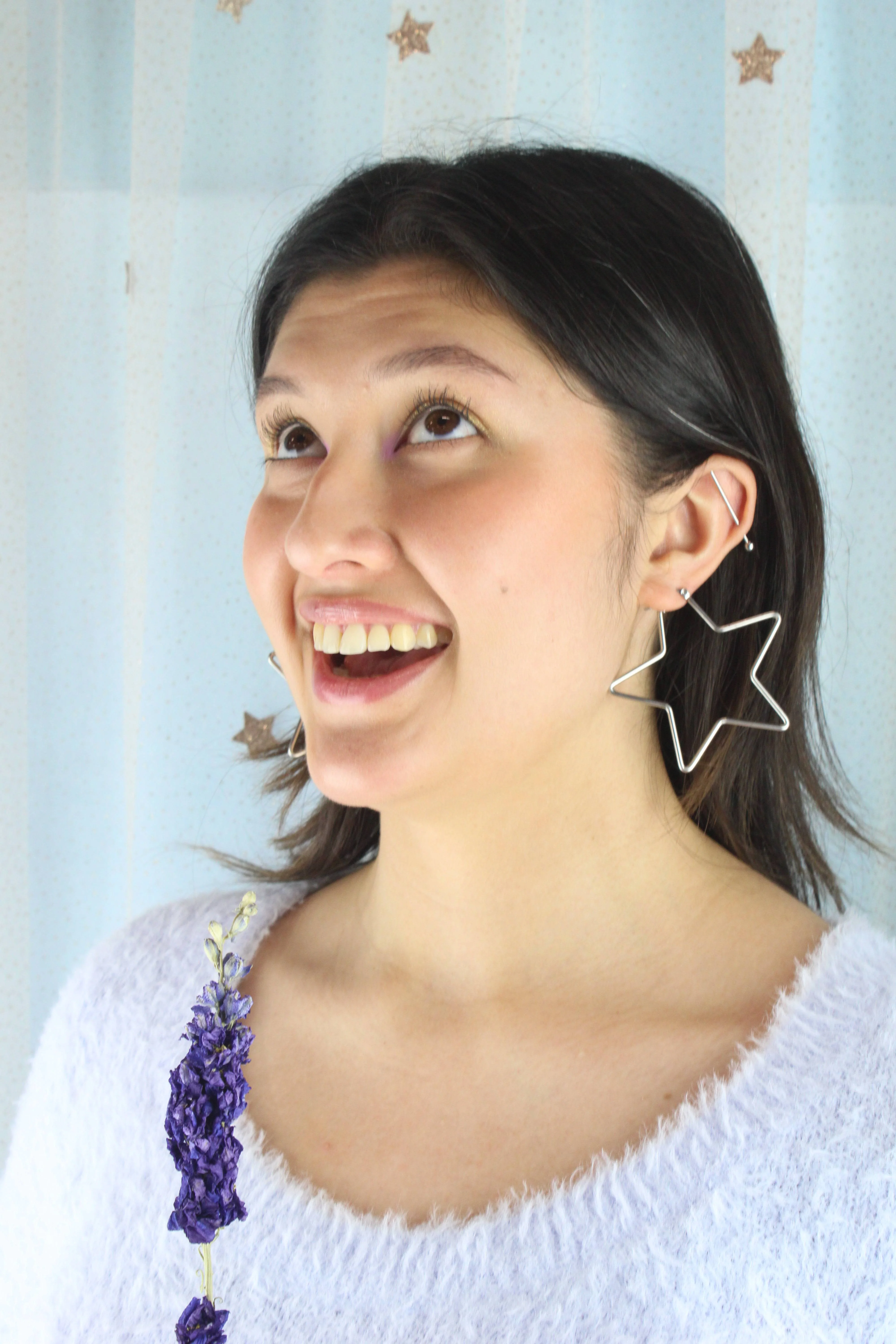 Large Super Star Hoop Earrings - Image 8