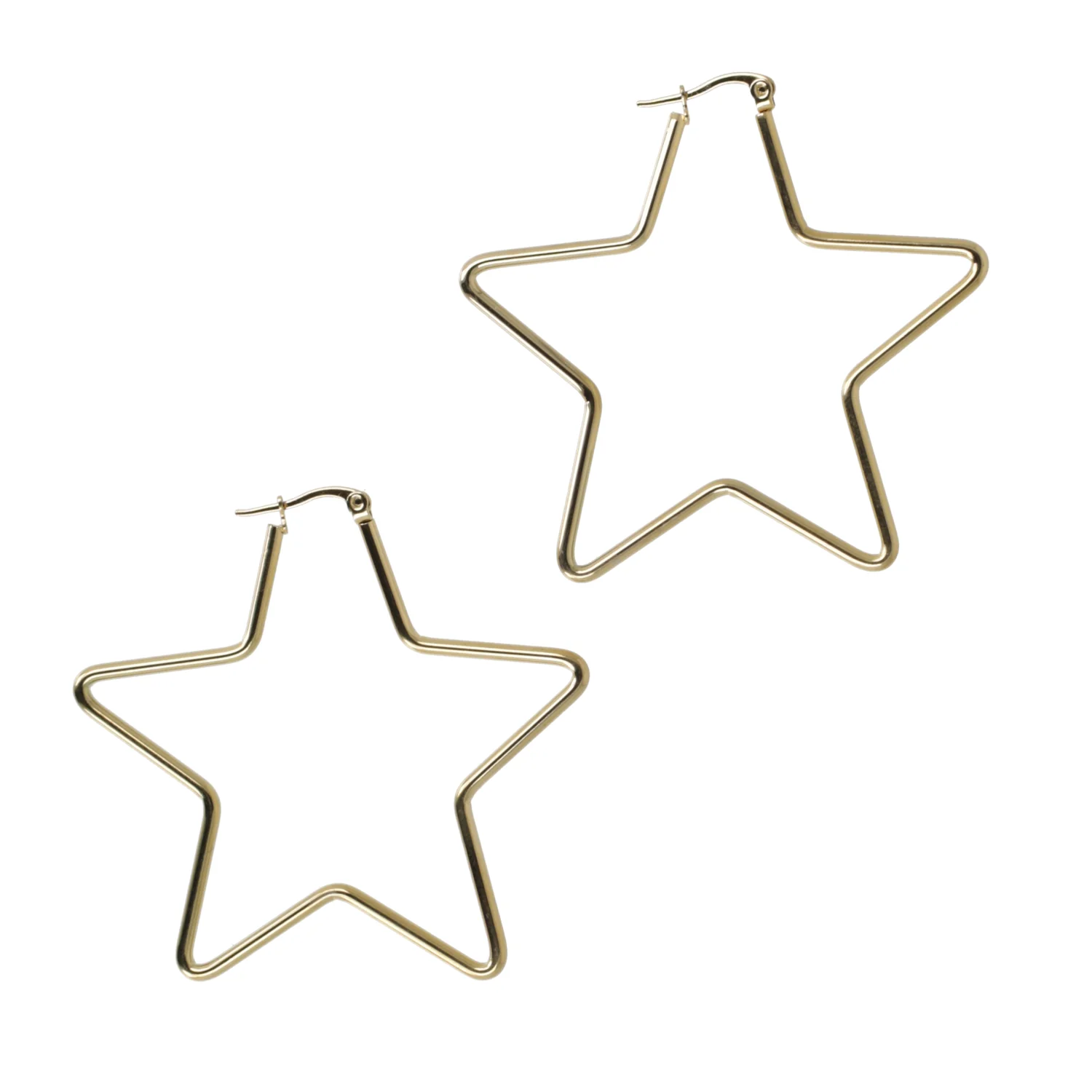 Large Super Star Hoop Earrings (Gold Plated) - Image 5