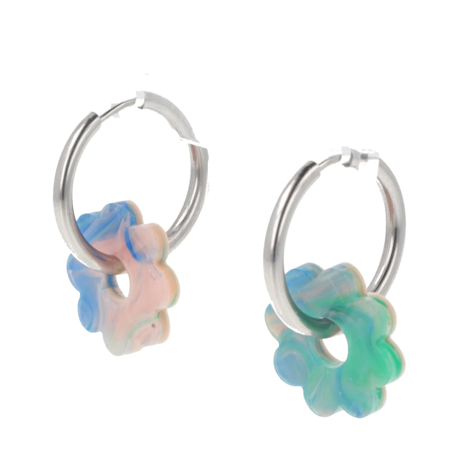 Lazy Daisy Hoop Earrings - Marble Splash - Image 10