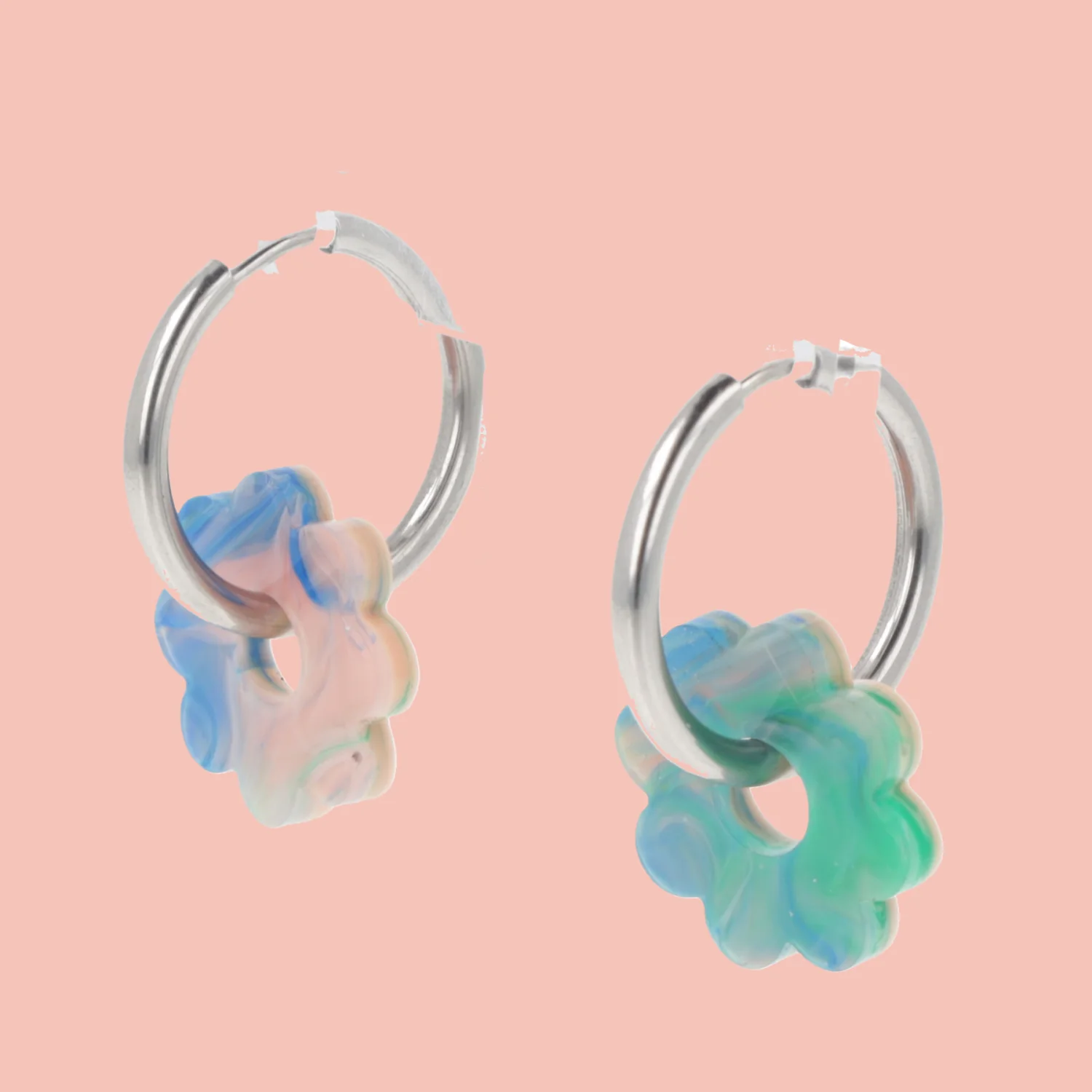 Lazy Daisy Hoop Earrings - Marble Splash - Image 7