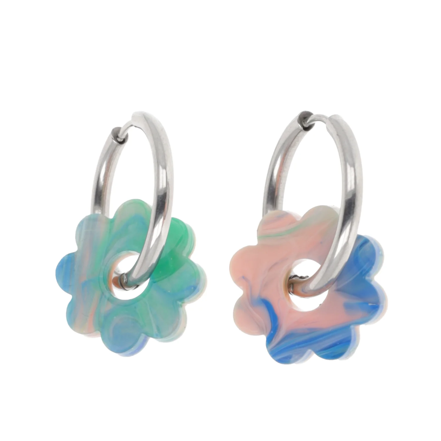 Lazy Daisy Hoop Earrings - Marble Splash - Image 8