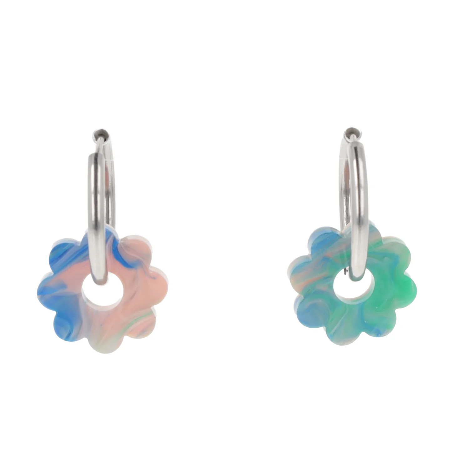 Lazy Daisy Hoop Earrings - Marble Splash - Image 9