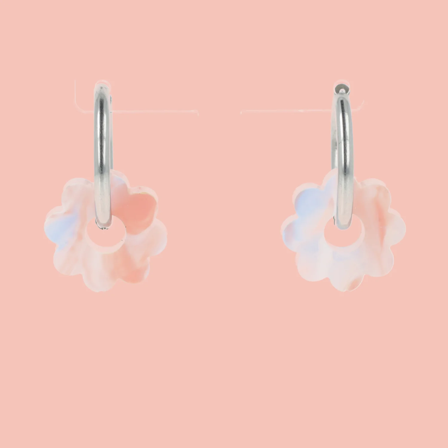 Lazy Daisy Hoop Earrings - Pastel Marble - Image 3