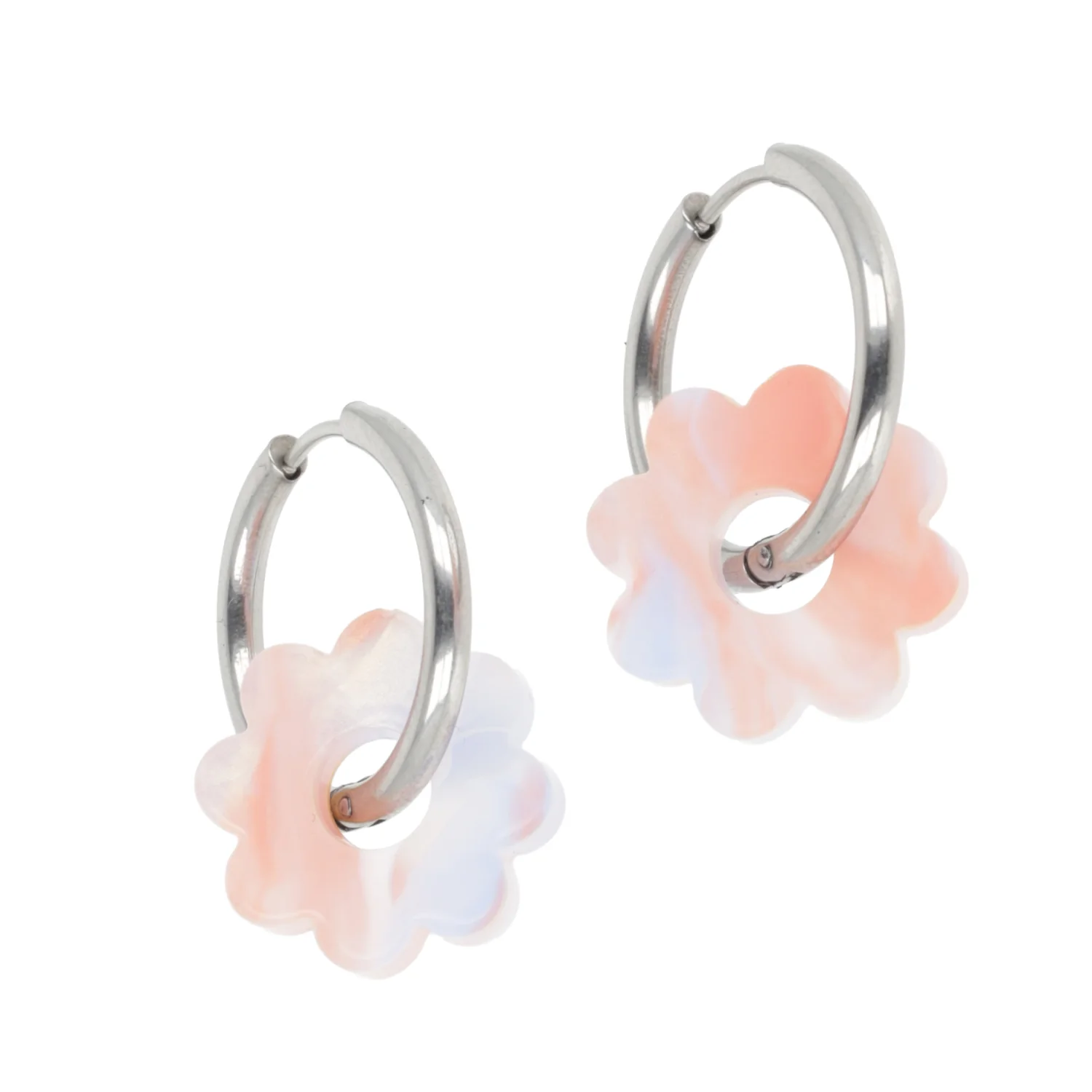 Lazy Daisy Hoop Earrings - Pastel Marble - Image 6