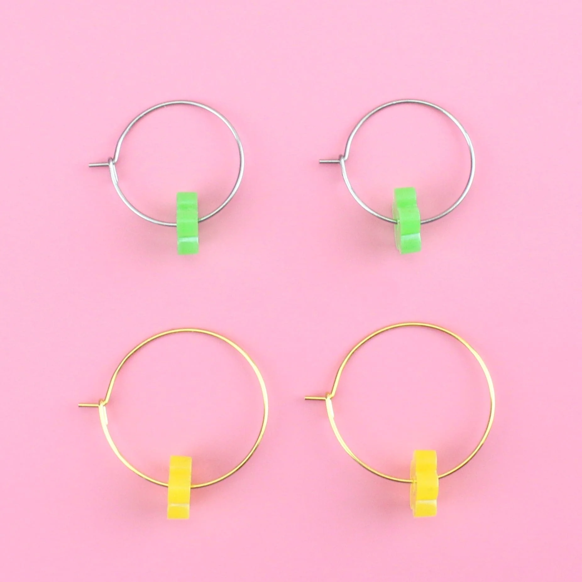 Lemon 'n Lime Flower Power Hoop Earring Set - Image 7