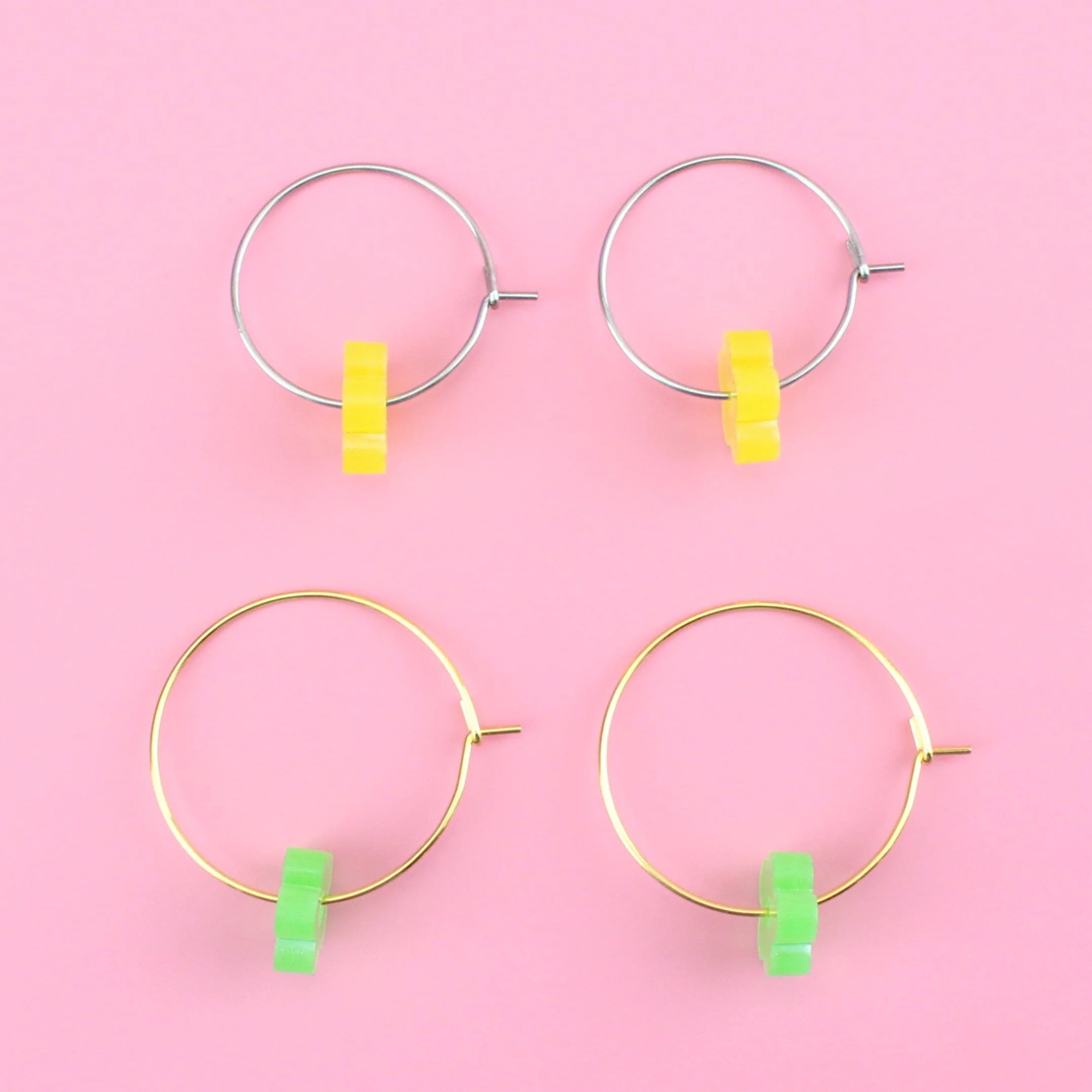 Lemon 'n Lime Flower Power Hoop Earring Set - Image 8