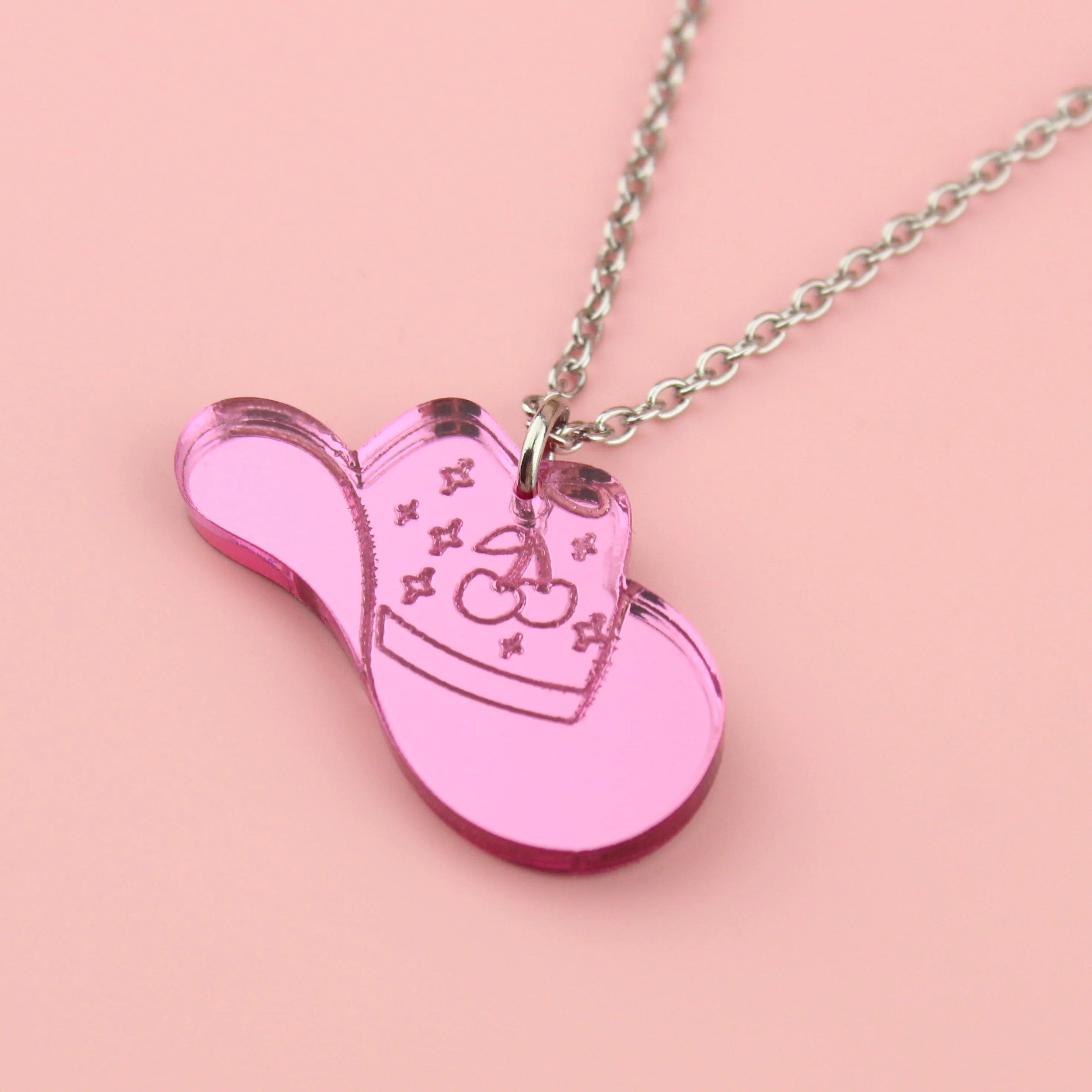Let's Go Girls Pink Cowgirl Hat Necklace - Image 5