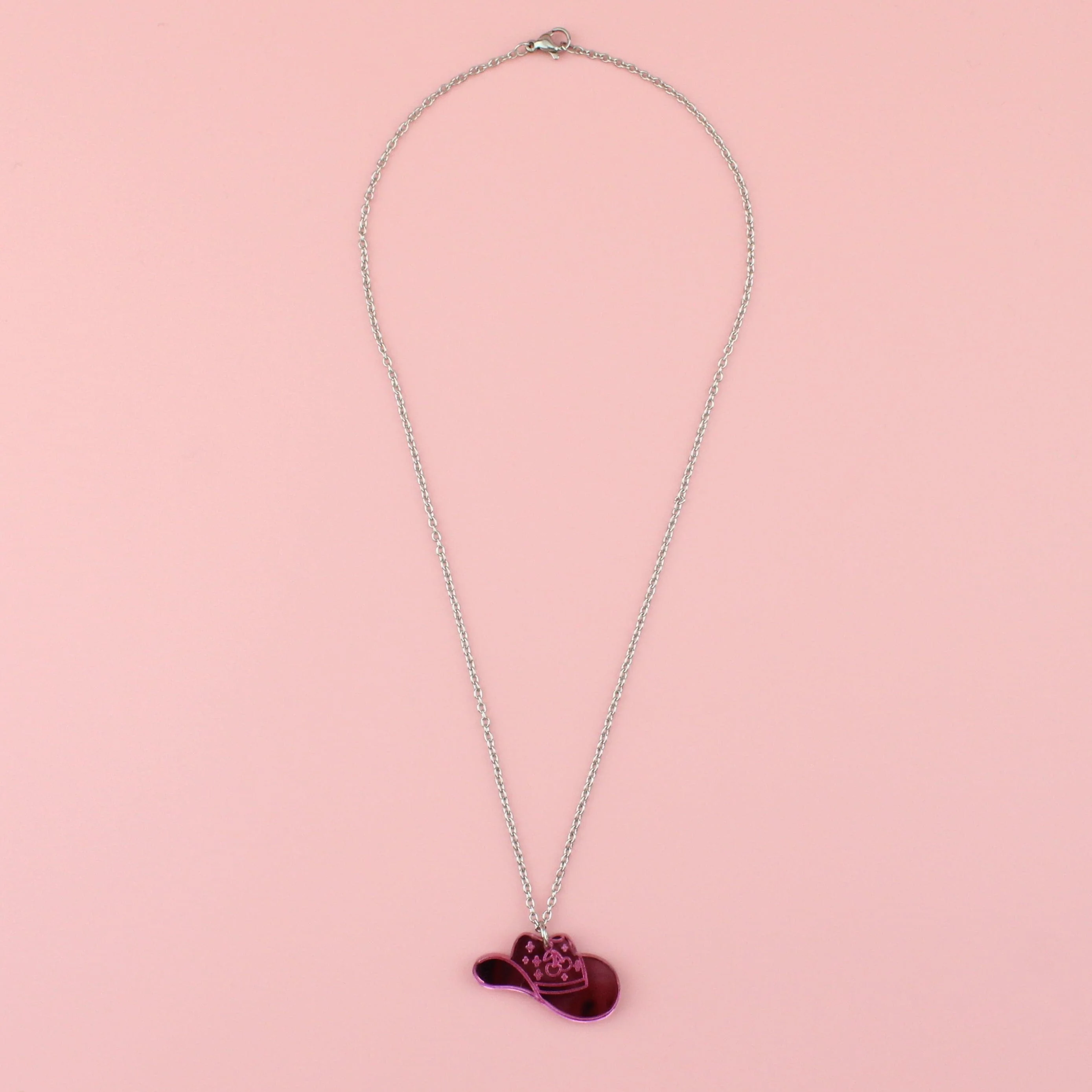 Let's Go Girls Pink Cowgirl Hat Necklace - Image 7