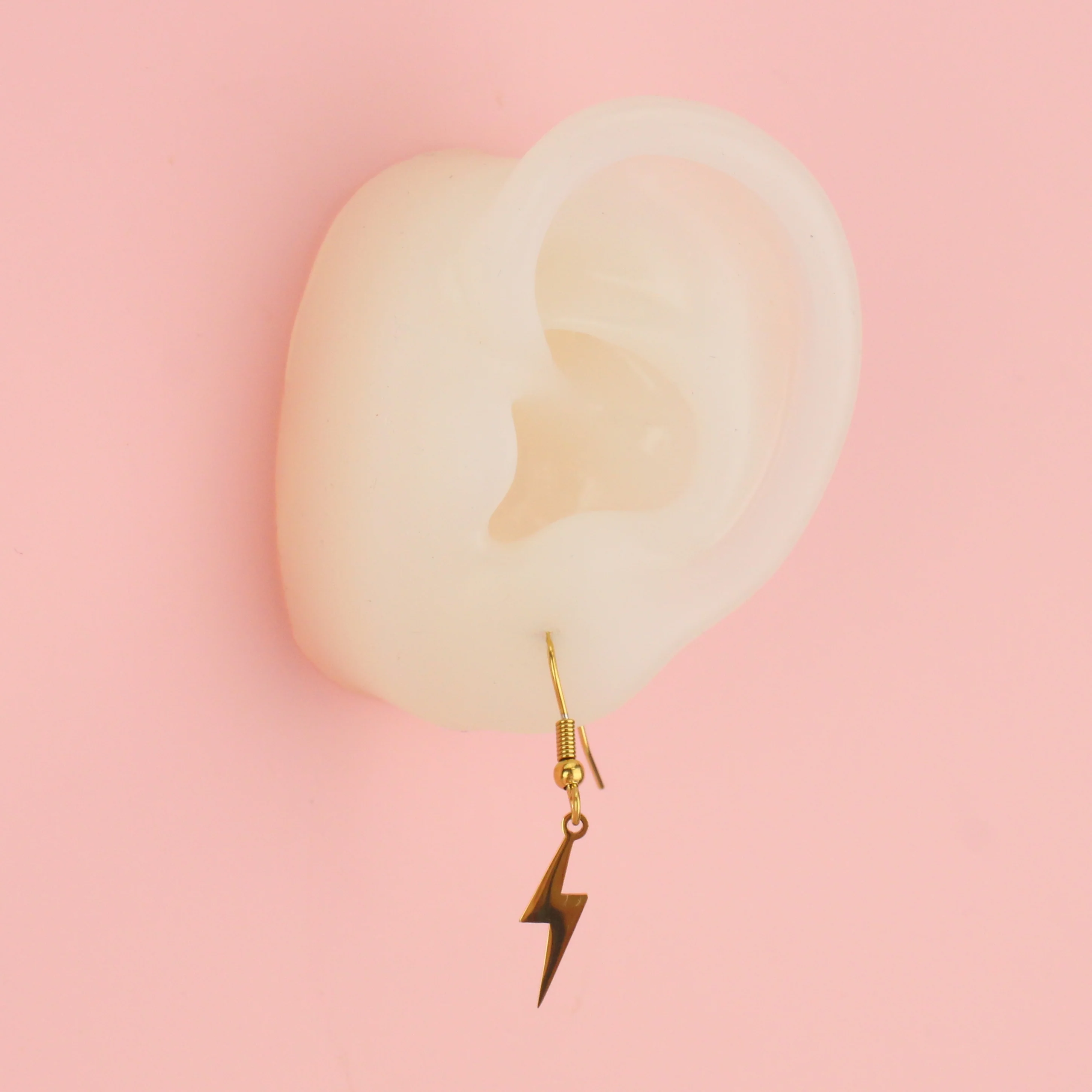 Lightning Bolt Earrings (Gold Plated) - Image 3