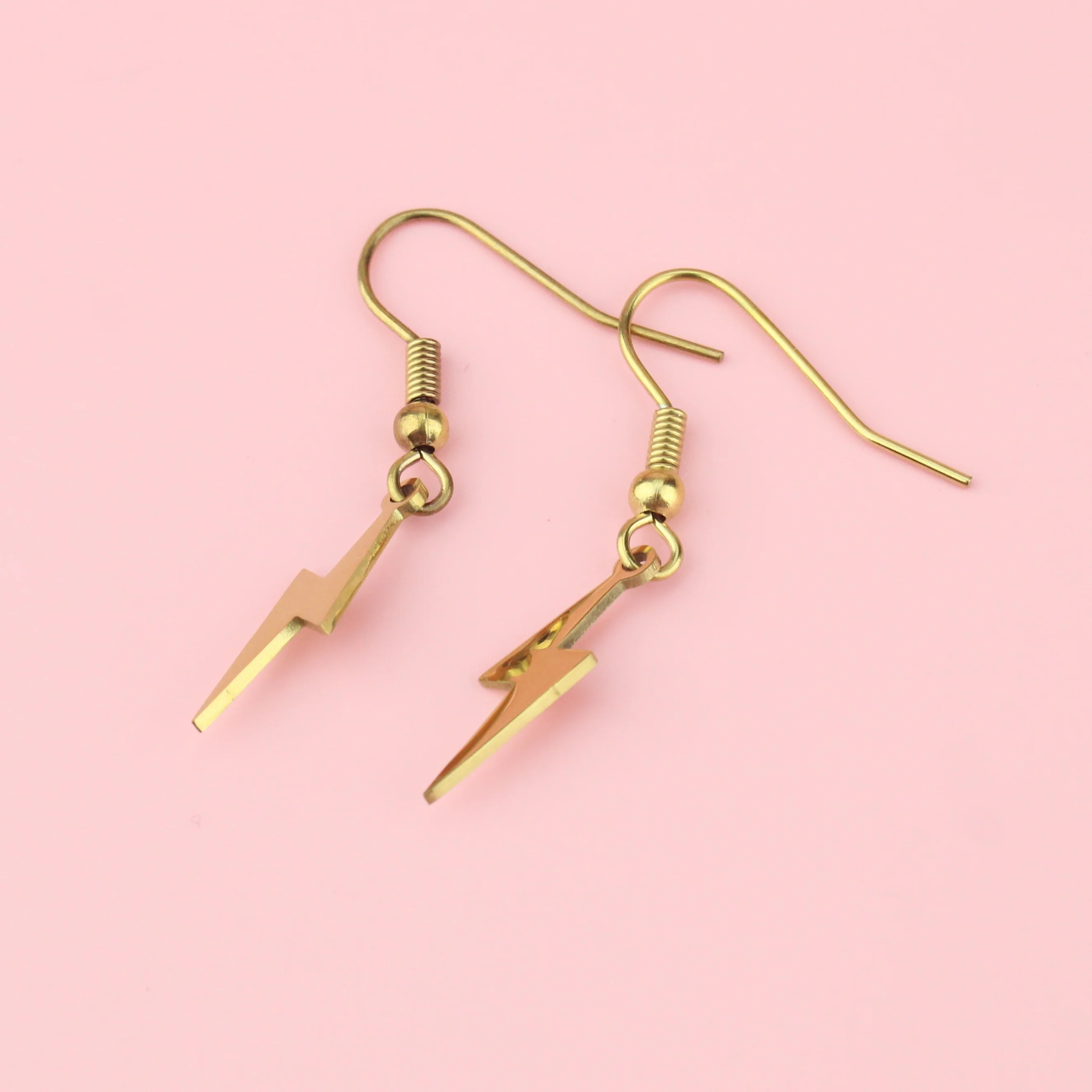 Lightning Bolt Earrings (Gold Plated) - Image 4