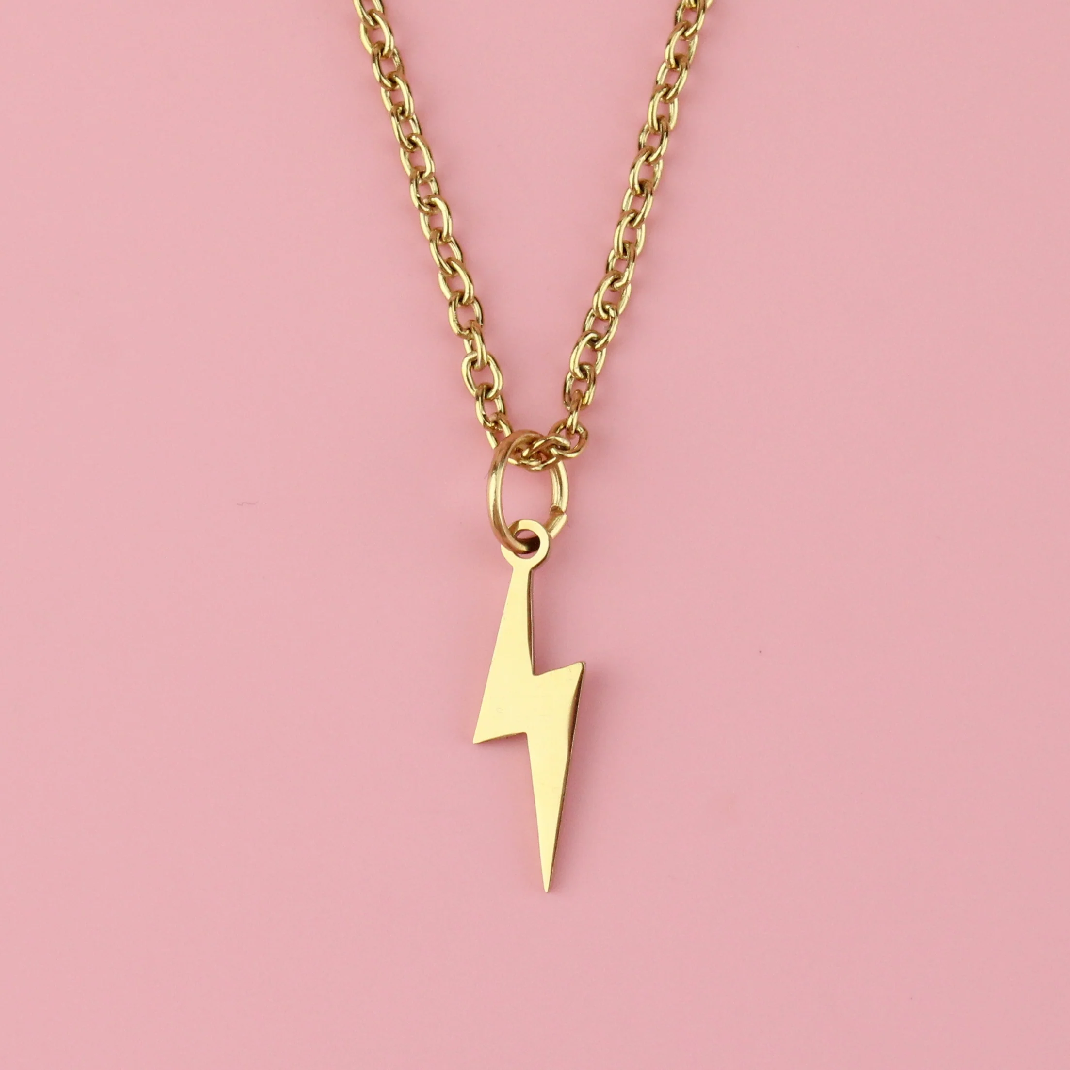 Lightning Bolt Necklace (Gold Plated) - Image 2