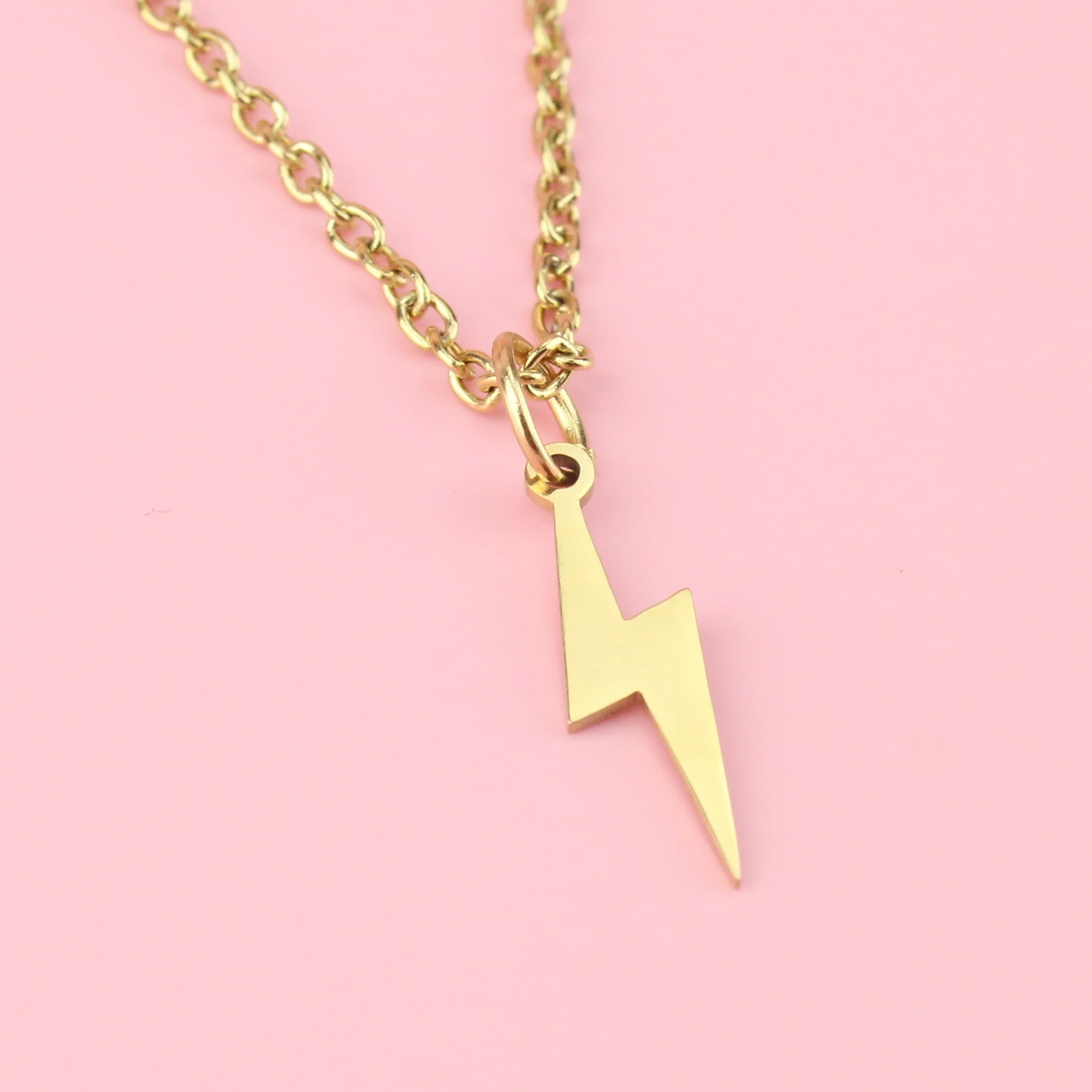 Lightning Bolt Necklace (Gold Plated) - Image 3