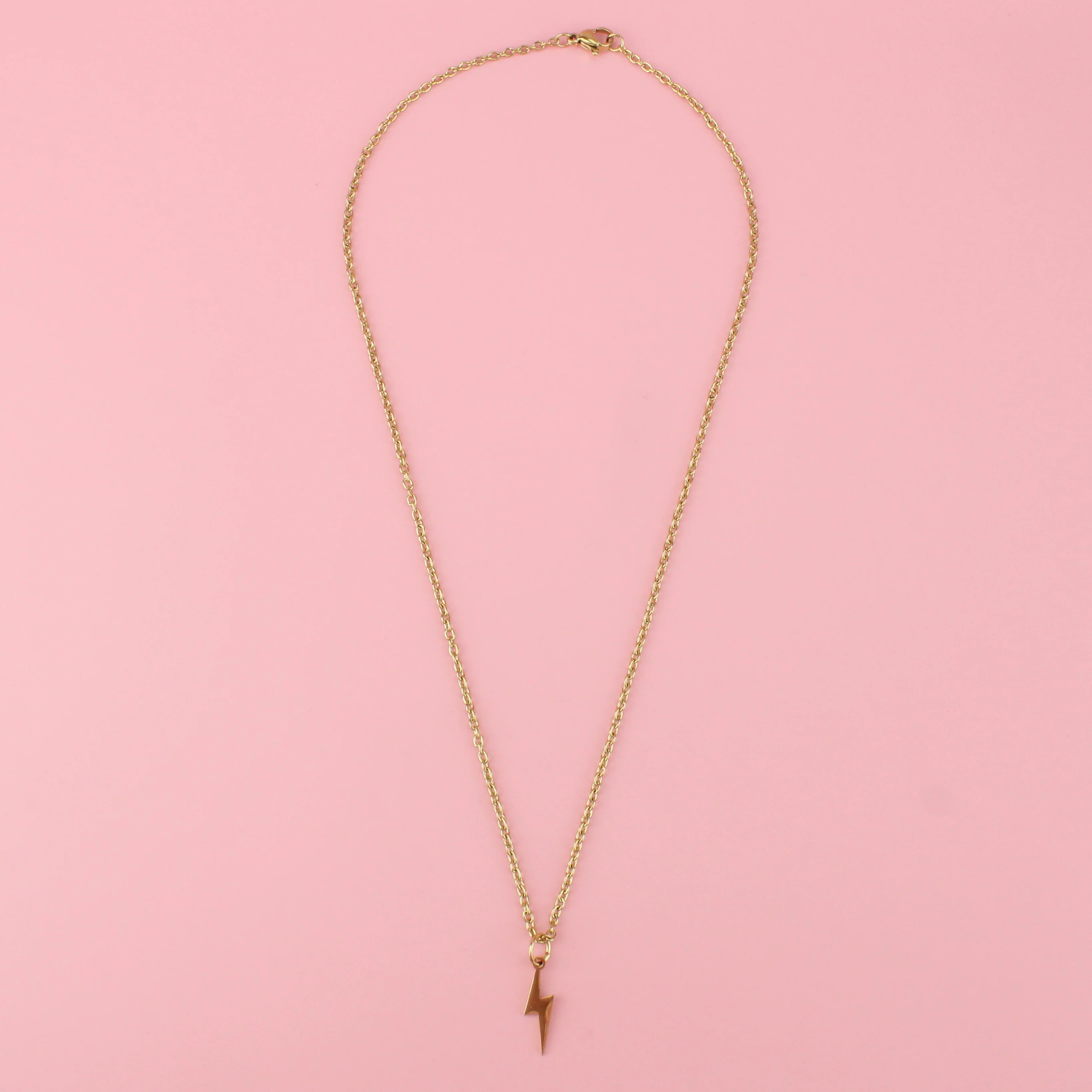 Lightning Bolt Necklace (Gold Plated) - Image 4