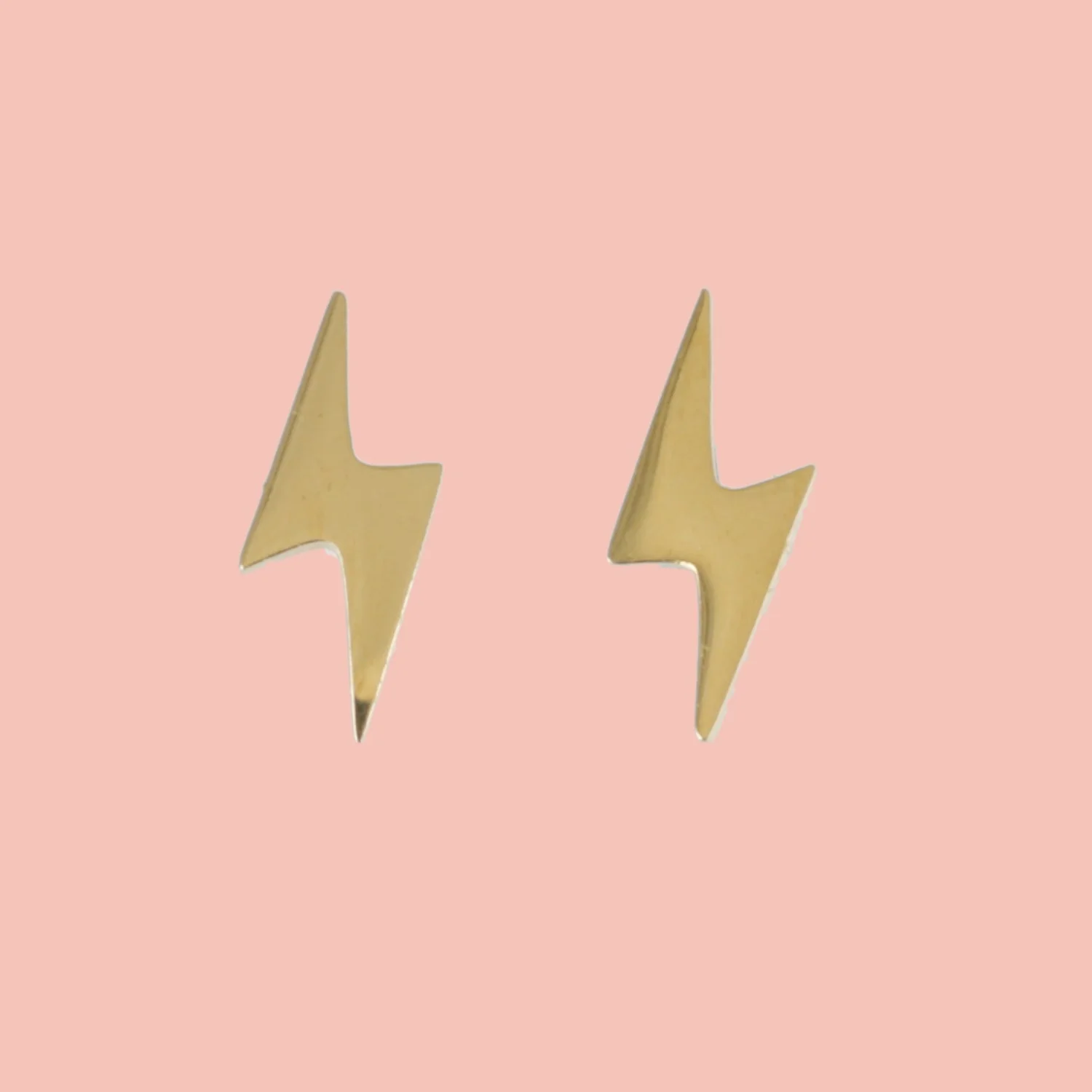 Lightning Stud Earrings (Gold Plated) - Image 2