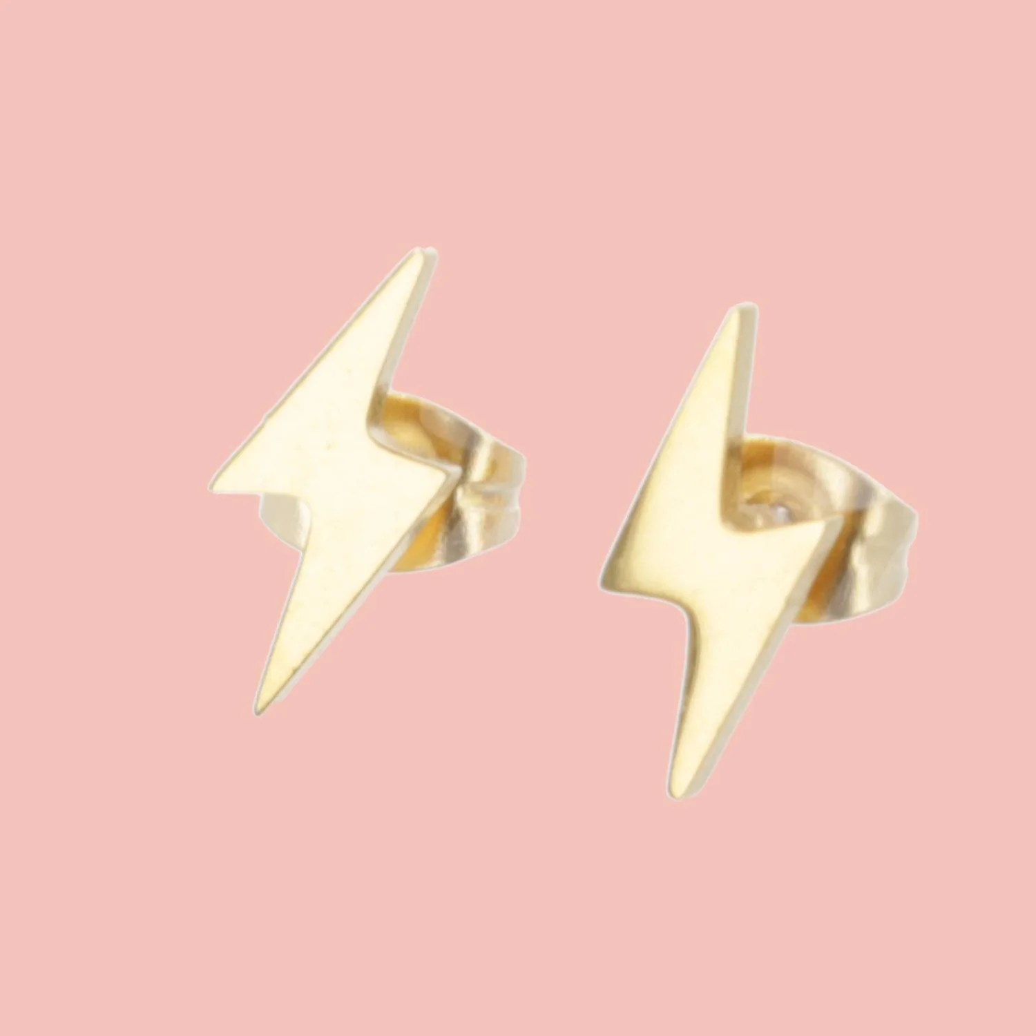 Lightning Stud Earrings (Gold Plated) - Image 4