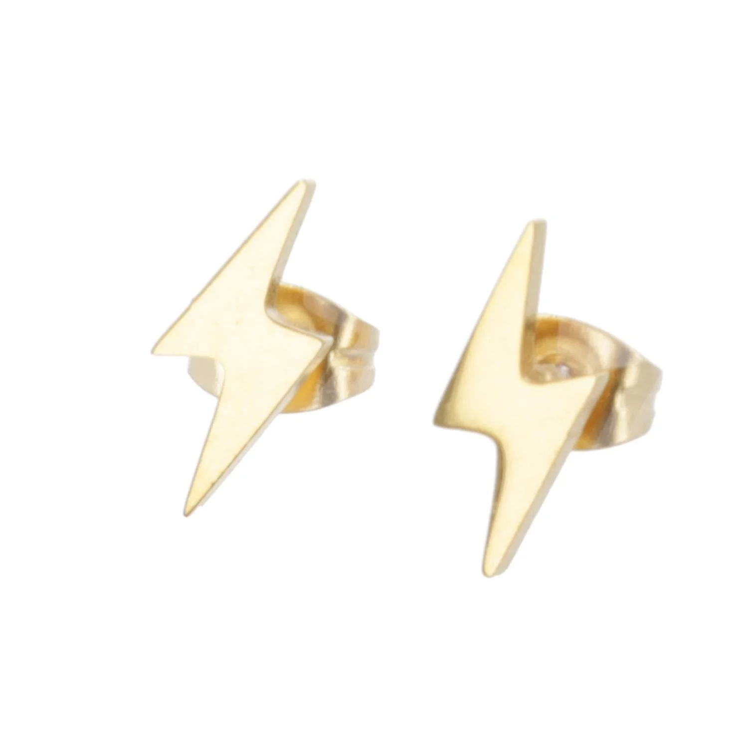 Lightning Stud Earrings (Gold Plated) - Image 6