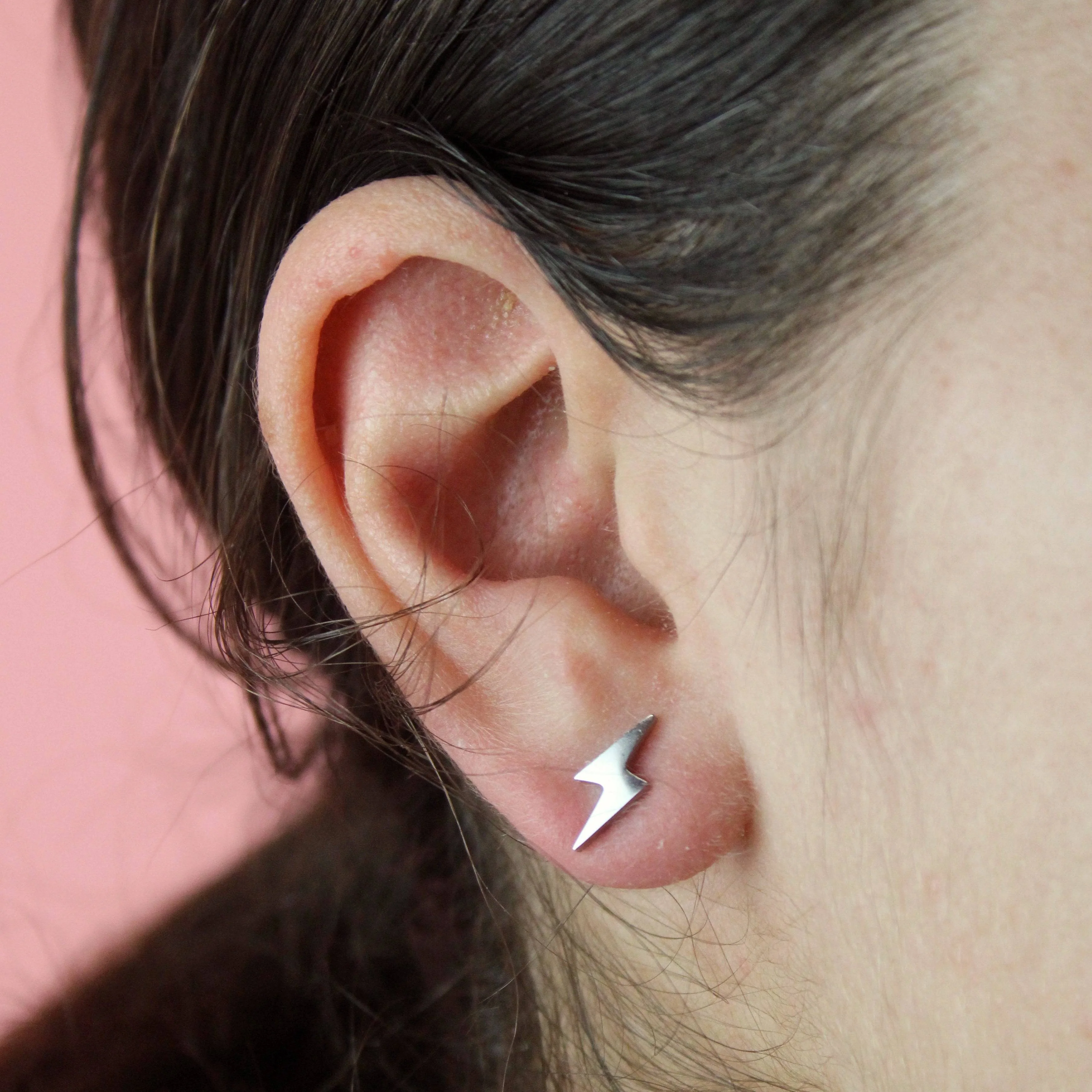 Lightning Stud Earrings (Stainless Steel) - Image 3