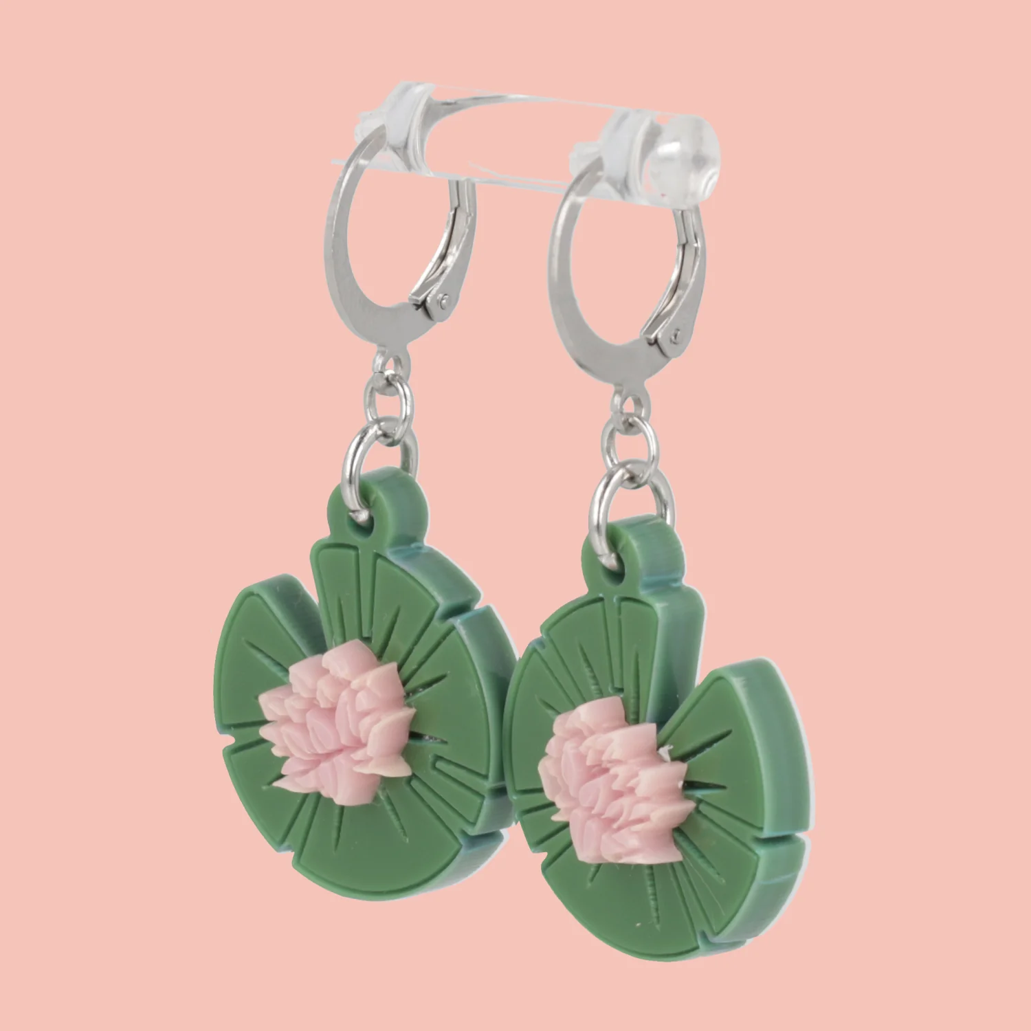 Lily Pad Huggie Hoop Earrings - Image 4